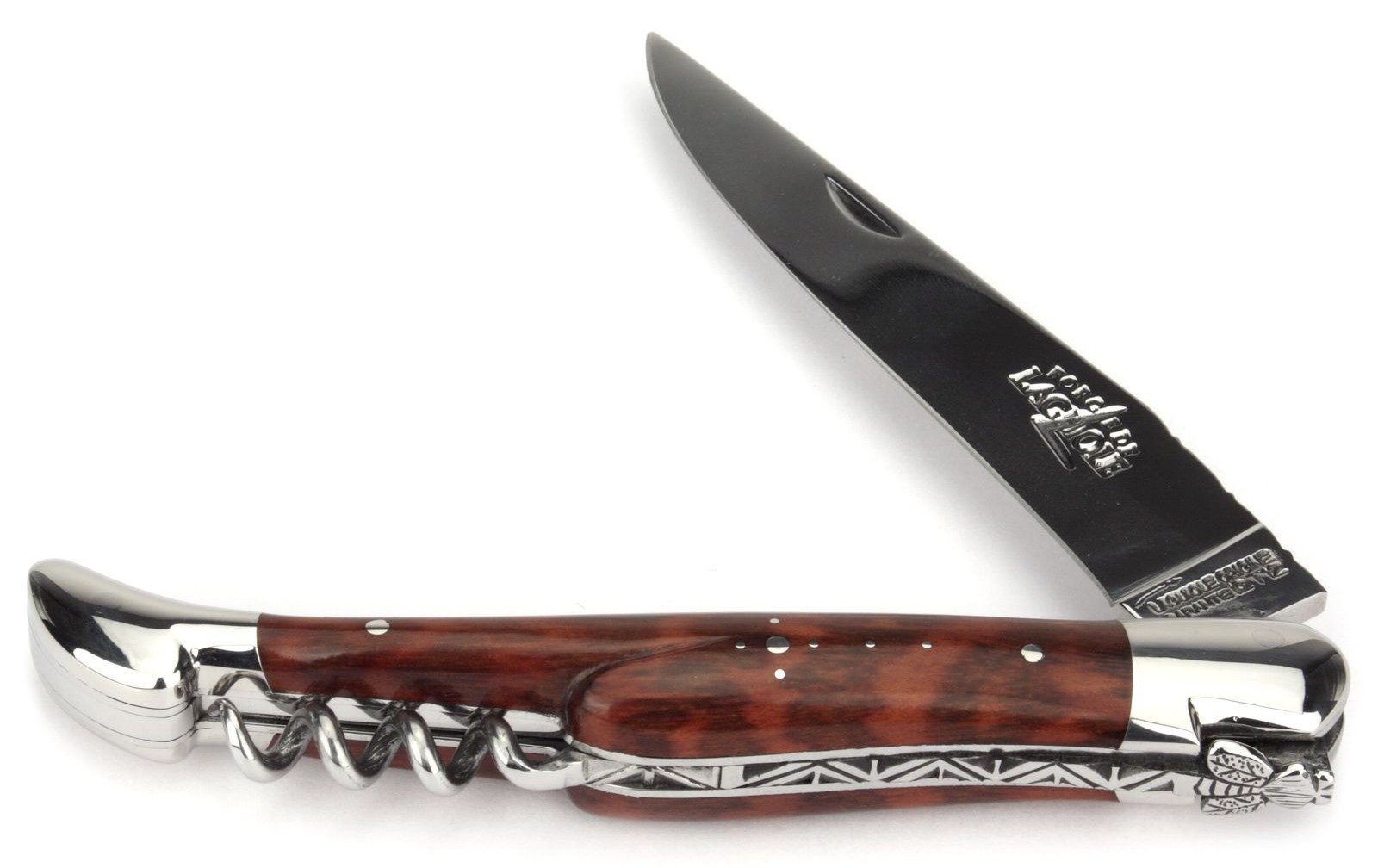 Forge de Laguiole Taschenmesser 22121 F IN AM BRI, "Collection" - Griff 12cm Amourette - Korkenzieher - Stahl glänzend