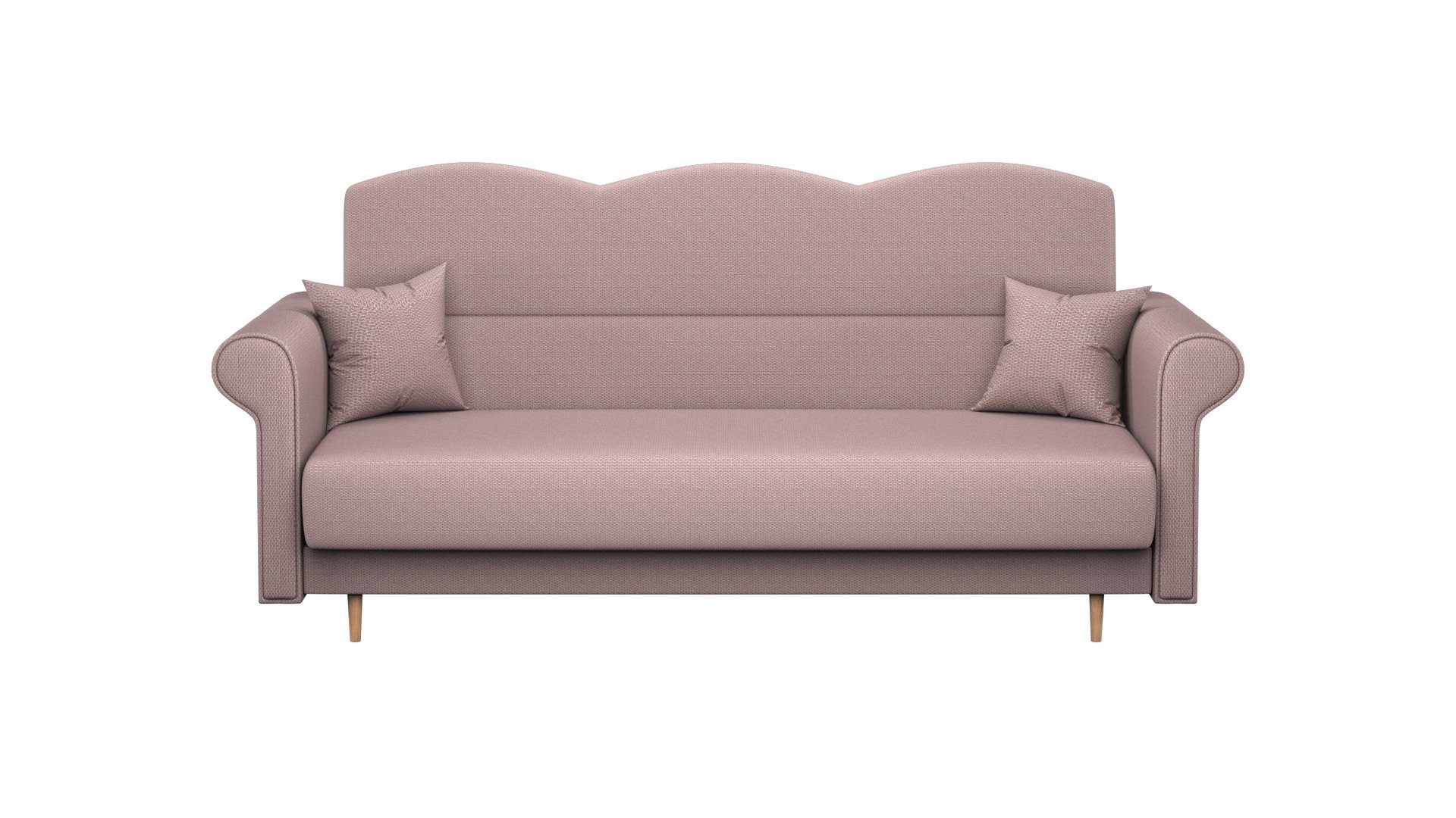 Siblo 3-Sitzer Modernes Dreisitzer Sofa Tiziano 3 mit Schlaffunktion - Bettzeugbehälter - Dreisitzer Sofa Rosa