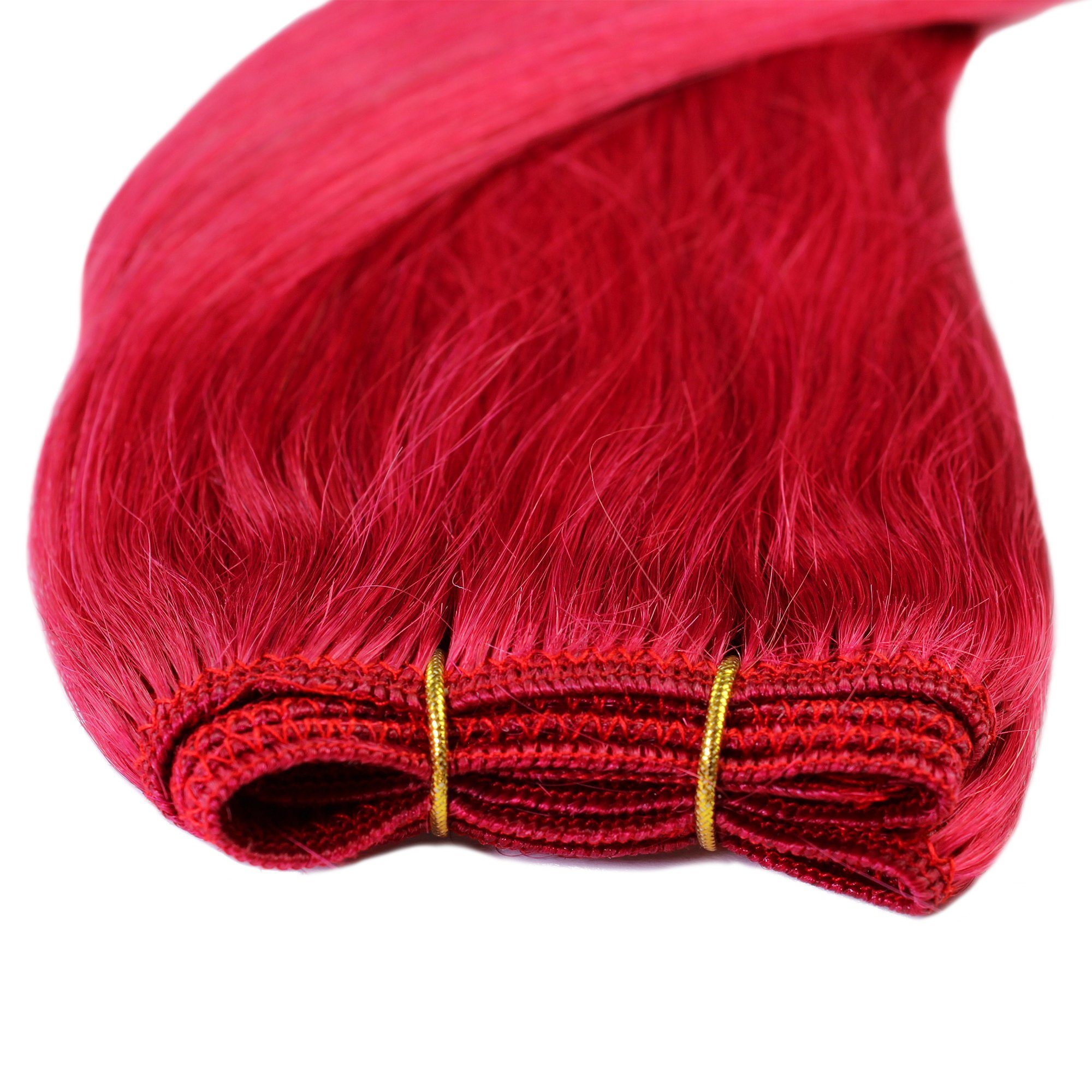 hair2heart Echthaar-Extension Premium Echthaartresse #0/44 Rot-Intensiv 40cm