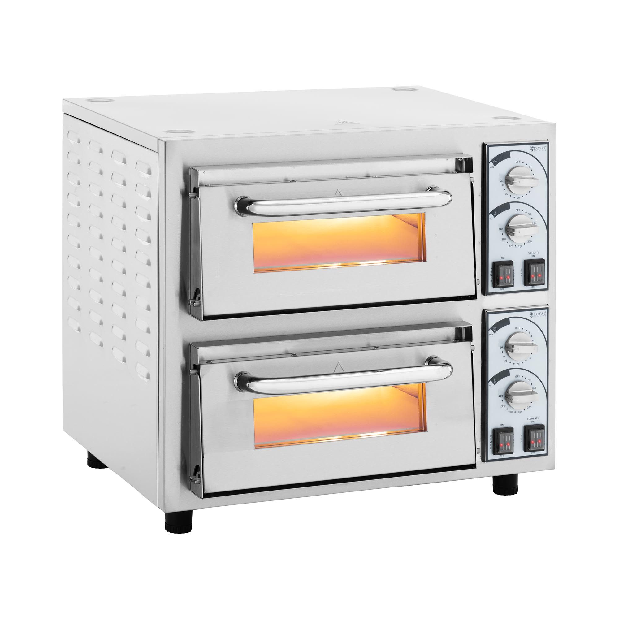 Royal Catering Pizzaofen Pizzaofen Flammkuchenofen Pizzabackofen 1 Kammer 4.400 W Ø 35 cm