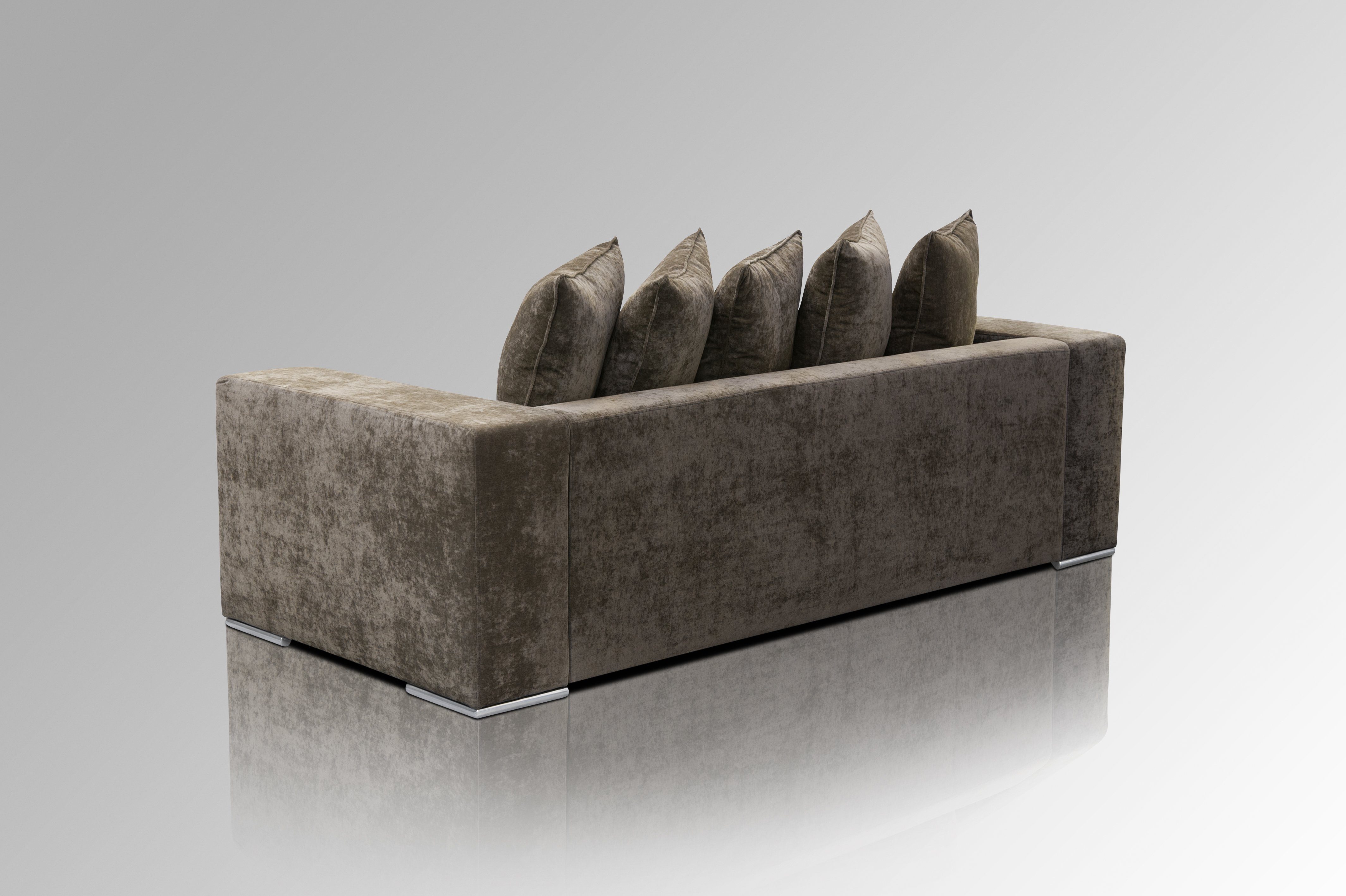 Sitzer trifft Design AMARIS Qualität Braun 2.25m, 3 Sofa Couch Elements 4 Samt 'Cooper' Größen, Woll-Bezug, od.