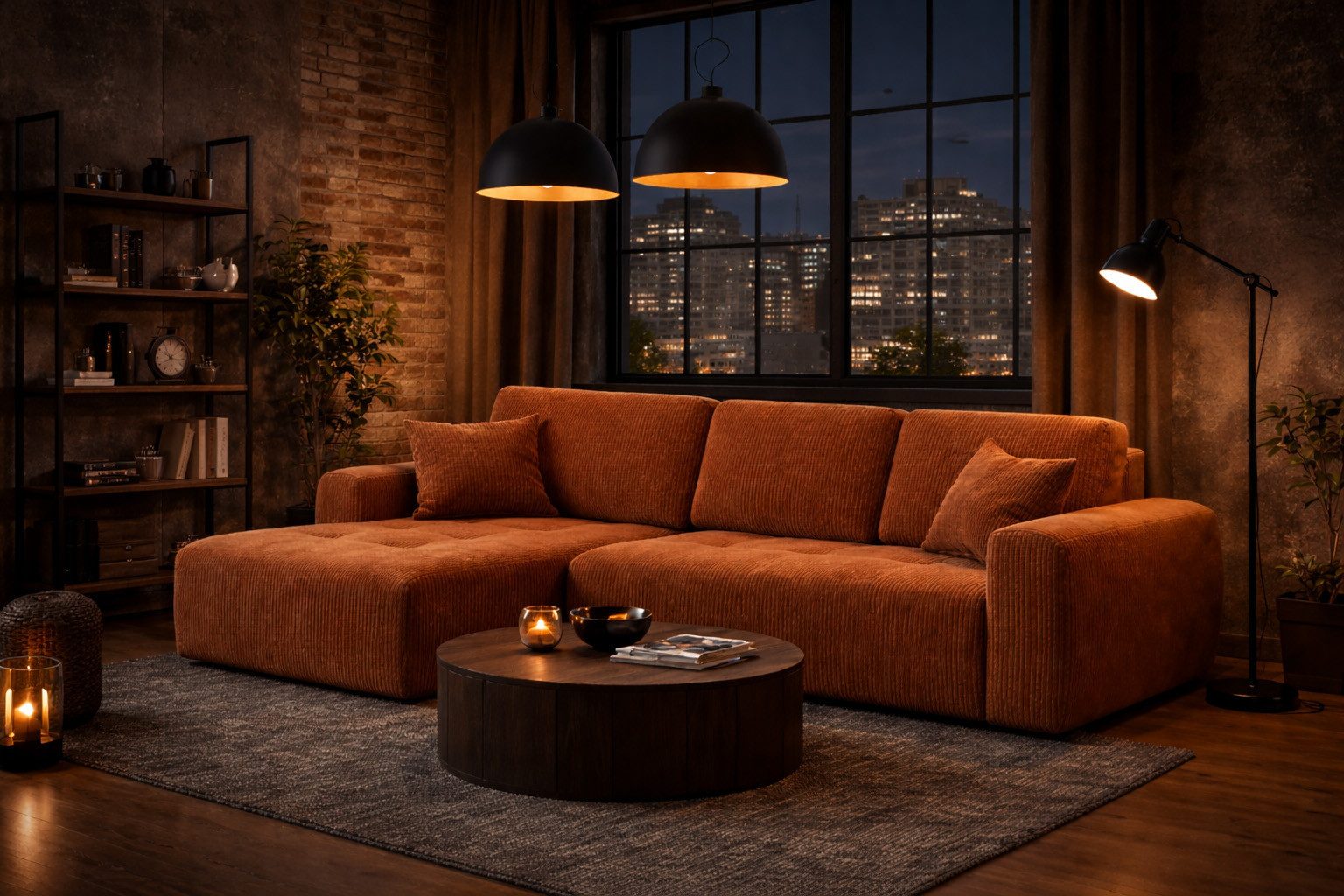Kaiser Möbel Ecksofa mit Schlaffunktion und Bettkasten Ivo L aus Cordstoff Poso, Ecksofa mit Schlaffunktion, hoher Sitzkomfort,pflegeleichter Cordstoff,integrierter Stauraum
