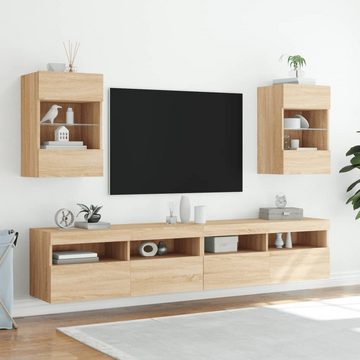 vidaXL TV-Wand TV-Wandschrank mit LED-Leuchten Sonoma-Eiche 40x30x60,5 cm, (1-St)
