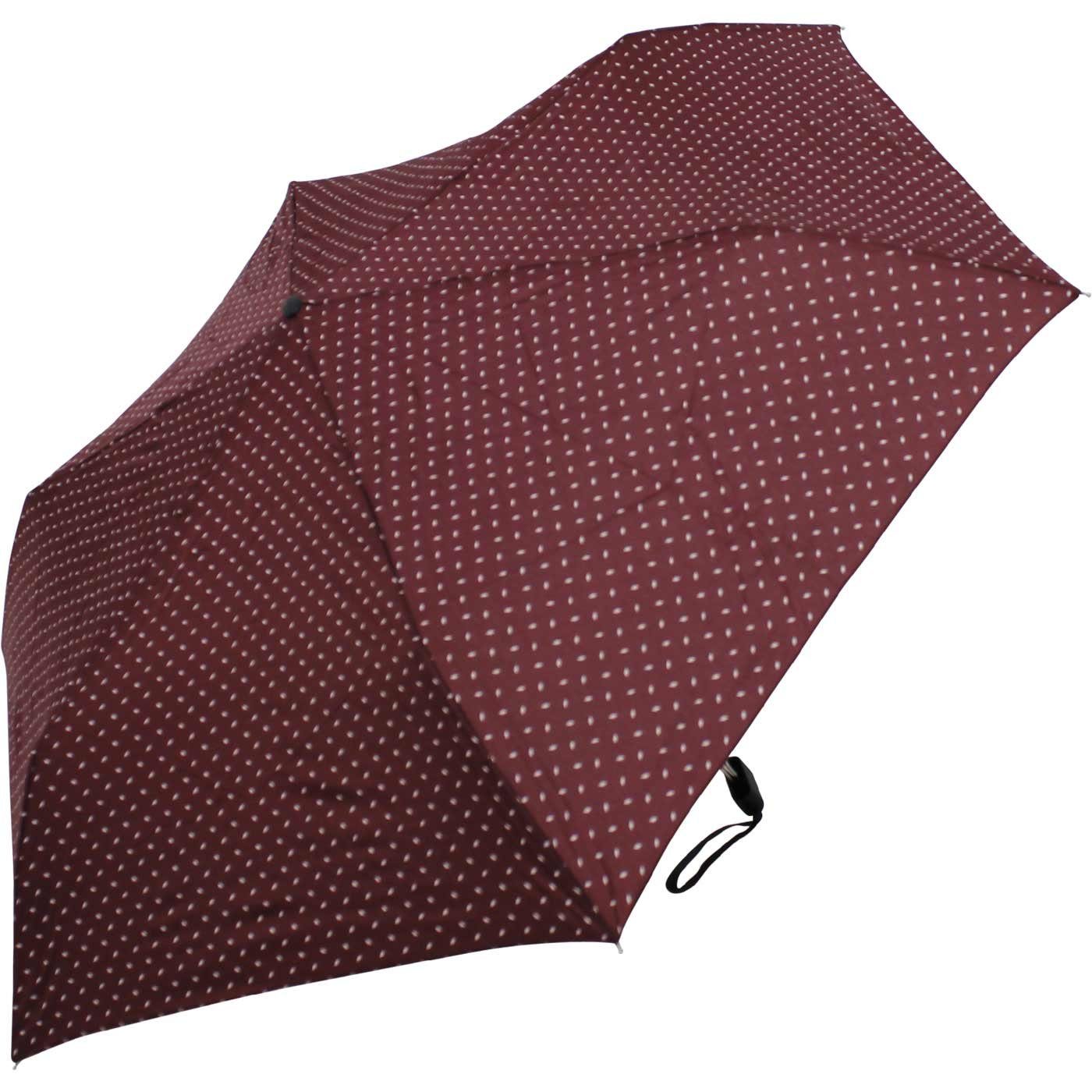 doppler® Taschenregenschirm und Tasche, dieser jede ein Begleiter flacher für findet leichter überall Platz Schirm bordeaux treue