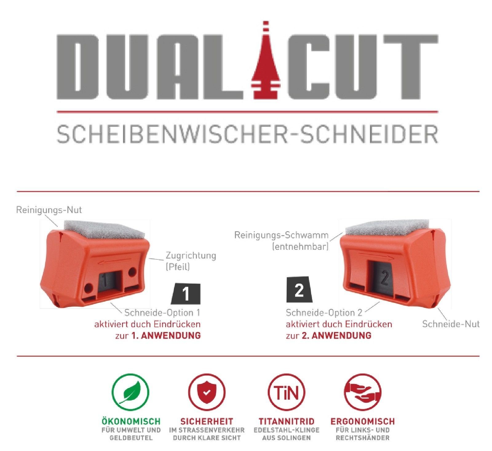 DUAL Schneider Scheibenwischer CUT Wischerblätter Nach- Schneider Nachschneider Werkzeugset mit 728 Tuch HR-IMOTION