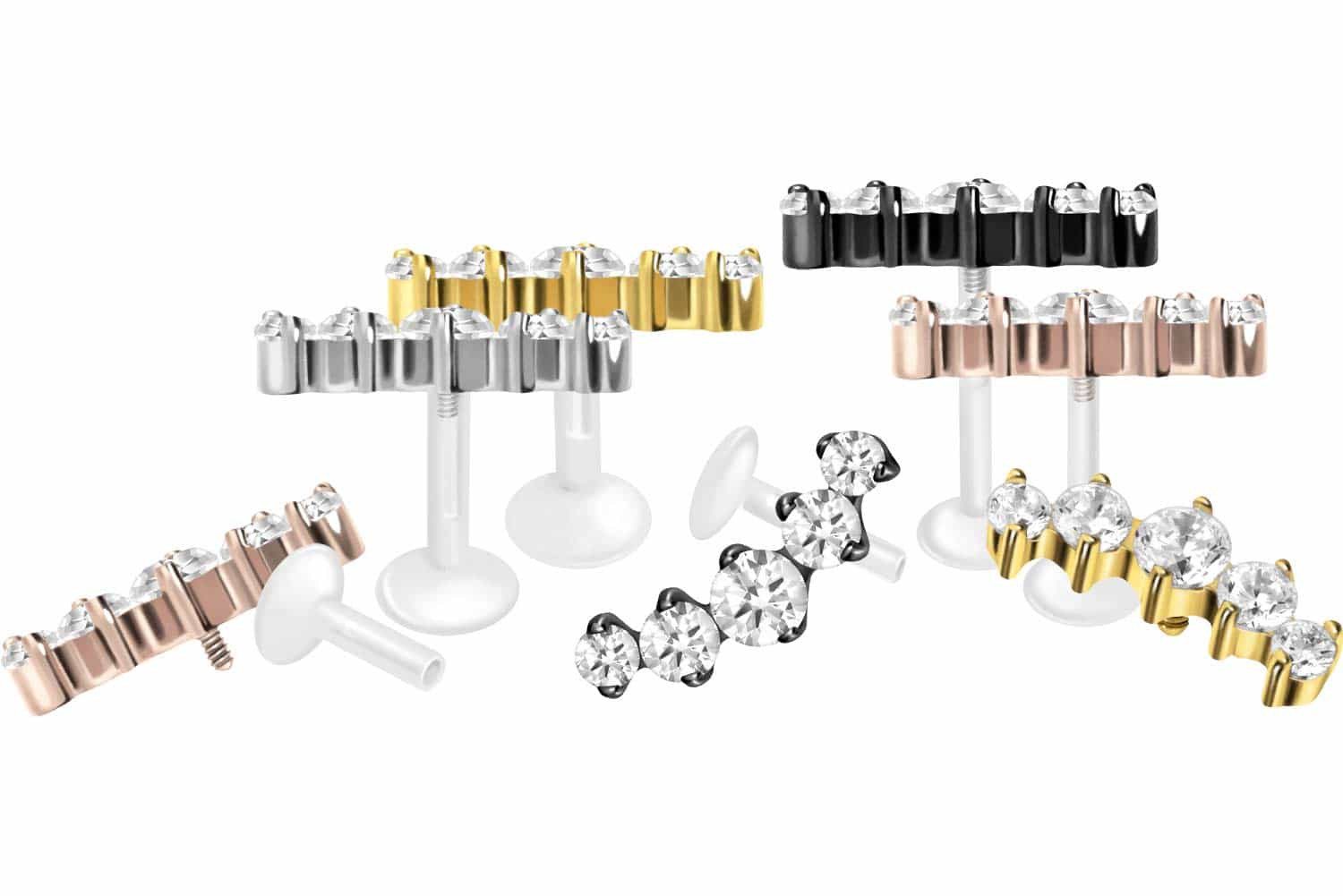 PIERCINGLINE Piercing-Set PTFE Labret mit Innengewinde + Titan-Aufsatz 5 EI günstig online kaufen