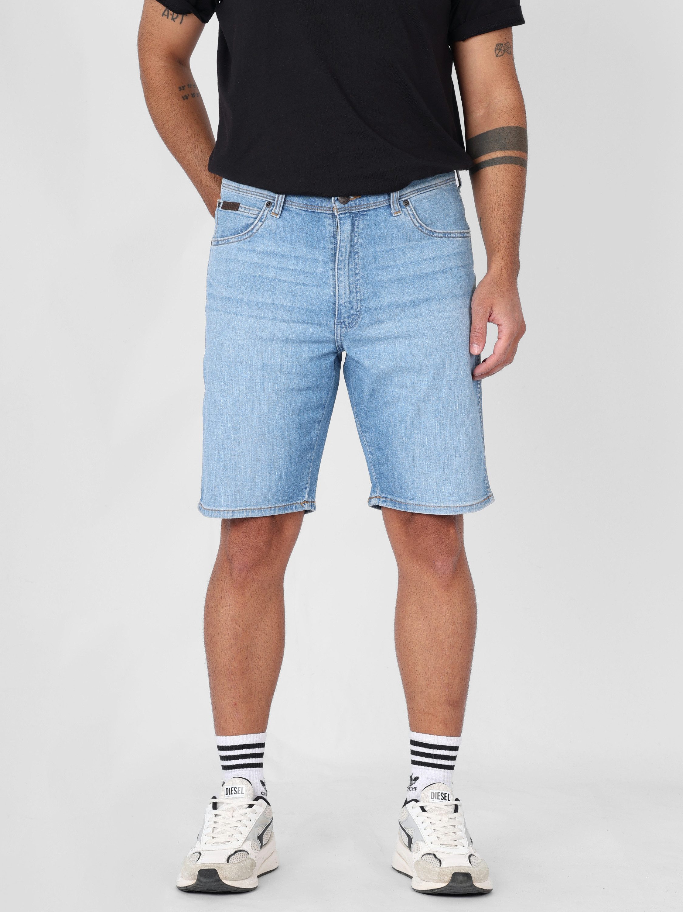 Wrangler Jeansshorts Regular Fit, Stretch Denim - TEXAS SHORTS Leichter Denim
