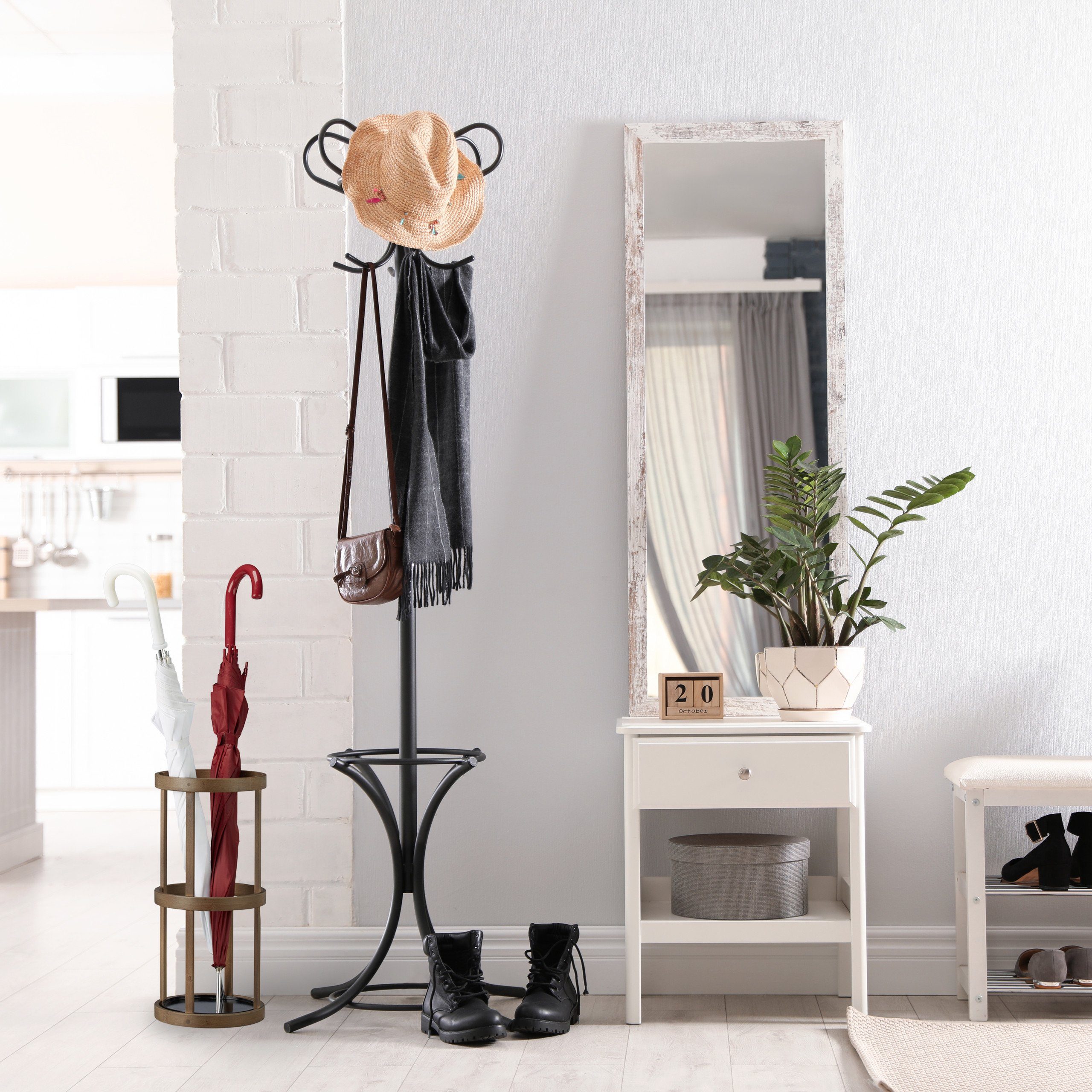 relaxdays Schirmständer Bambus rund günstig online kaufen
