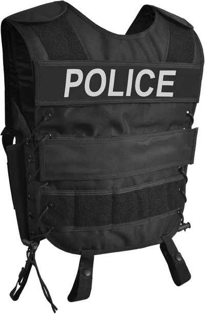 normani Polizei-Kostüm Weste mit abnehmbarem Klett-Patch Tac Charge-V