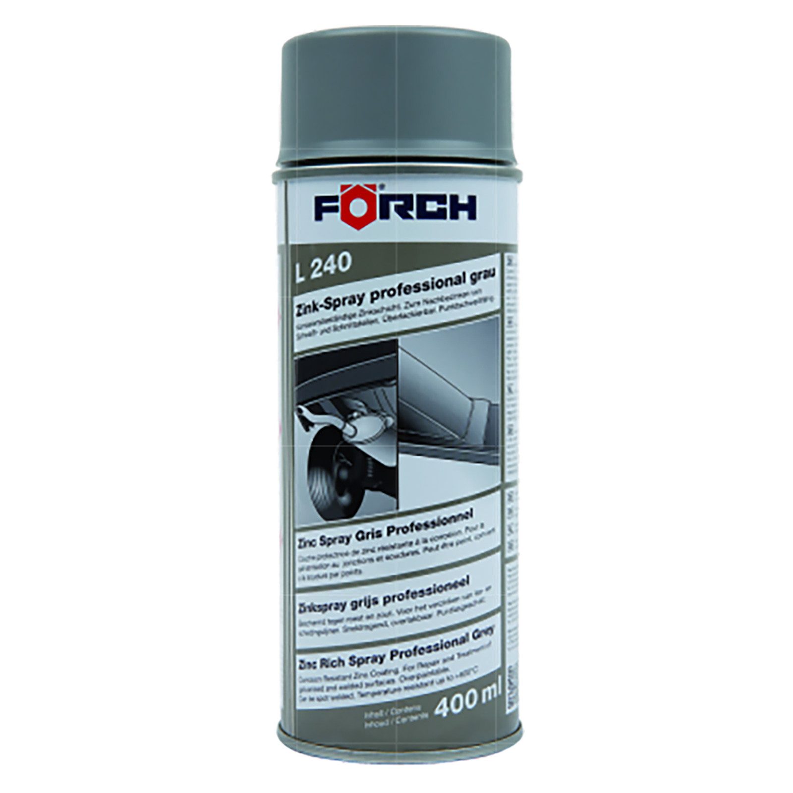 FÖRCH Rostschutzgrundierung L240 Zink-Spray Professional Grau - 0.4 Ltr