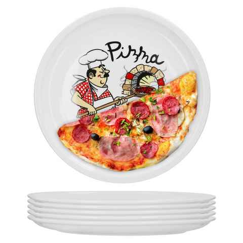 van Well Pizzateller 6er Set Van Well Pizzateller mit Küchenchef Dekor 30,5cm