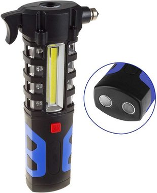 M2-Tec LED Arbeitsleuchte LED Notfall Hammer KFZ Taschenlampe Notlicht SOS, LED fest integriert, Kaltweiß, Handlampe