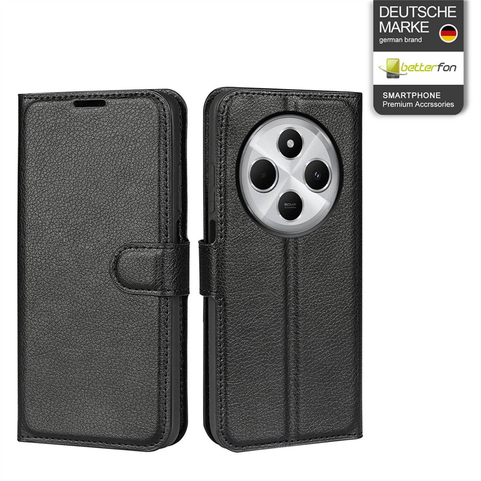 betterfon Handyhülle für alle Xiaomi Klapphülle Flip Case Wallet Case in, 3 Kartenfächer, Magnetverschluss & Standfunktion im Lederlook