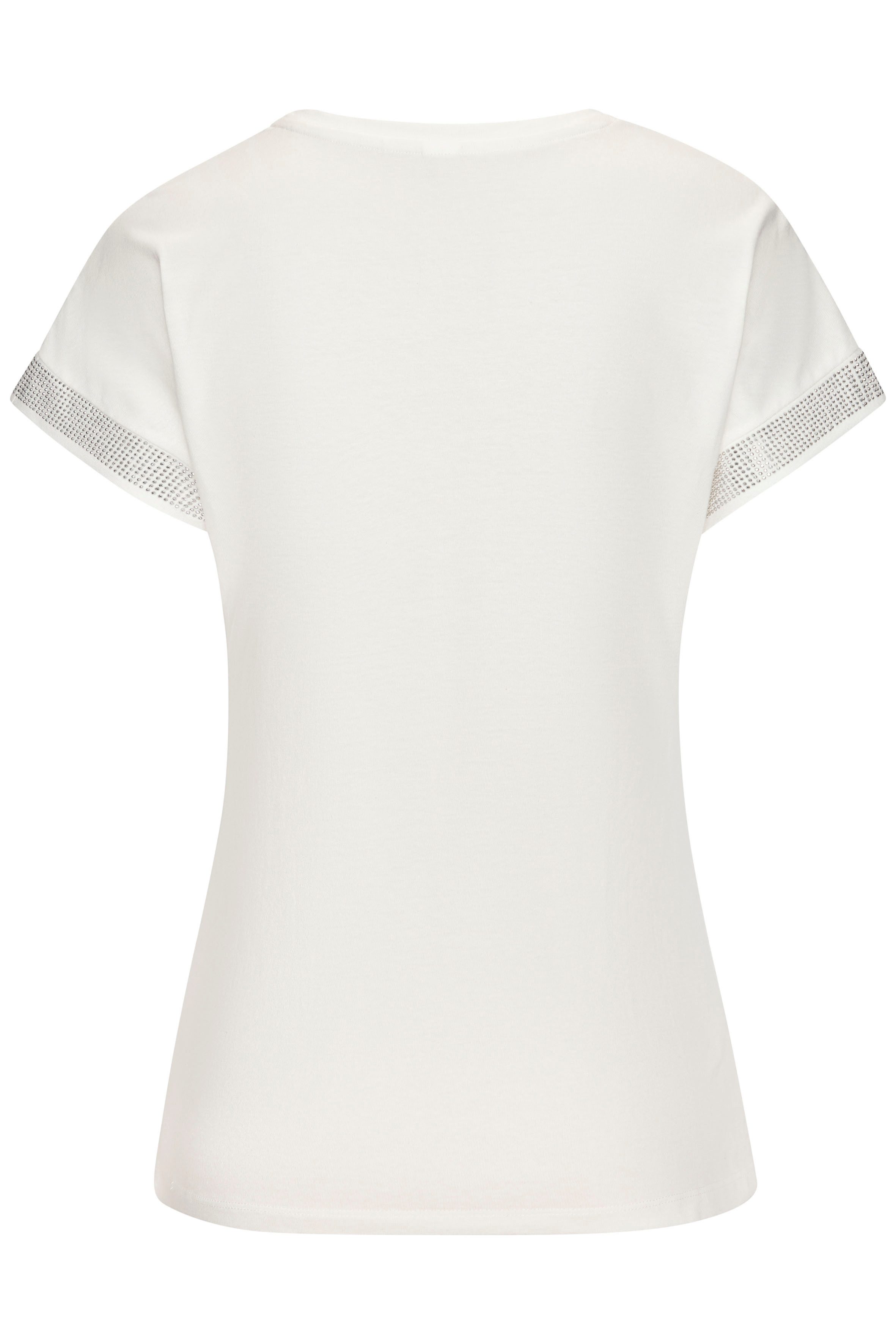 LASCANA Kurzarmshirt mit glitzernem Strass-Design am Arm aus luftiger Baumwoll-Qualität