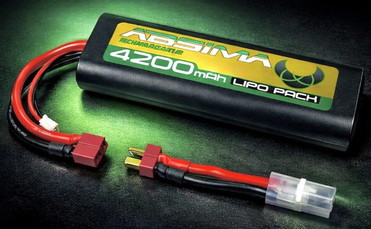 Absima 7.4 V 2S 4200 mAh LiPo-Akku Greenhorn RCase (T-Plug + Tamiya) 4130015 Akku 4200 mAh