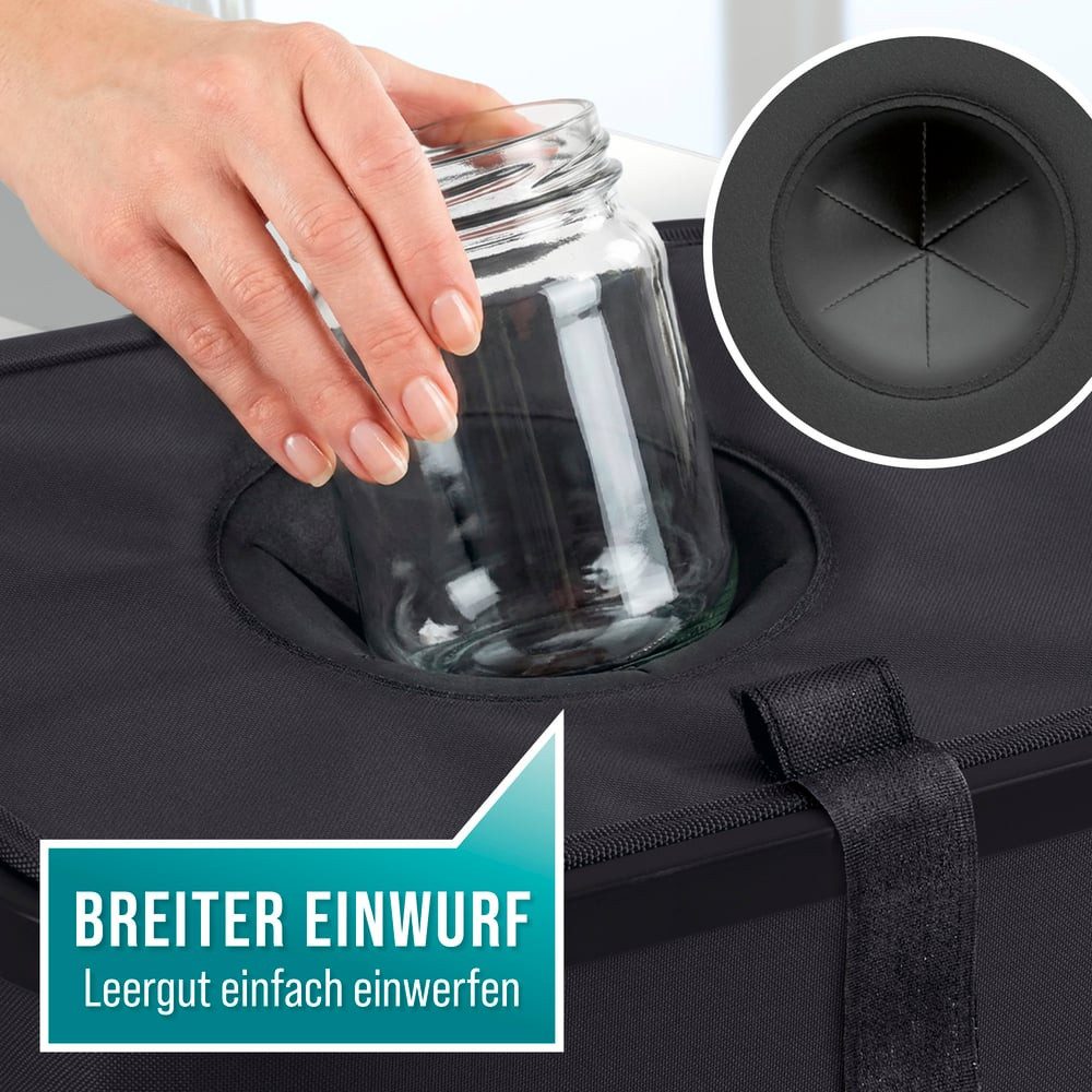 EASYmaxx Flaschensammler Pfandflaschen Sammelbehälter 100 Liter, Behälter für Leergut & Altglas (7 St), Anti-Glasbruch Flaschen Aufbewahrung, Flaschensammler für Küche & Co.