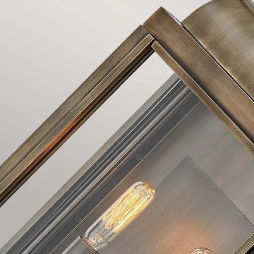 etc-shop Außen-Wandleuchte, Wandlampe Außenleuchte Wandlaterne Glas klar bronze Alu