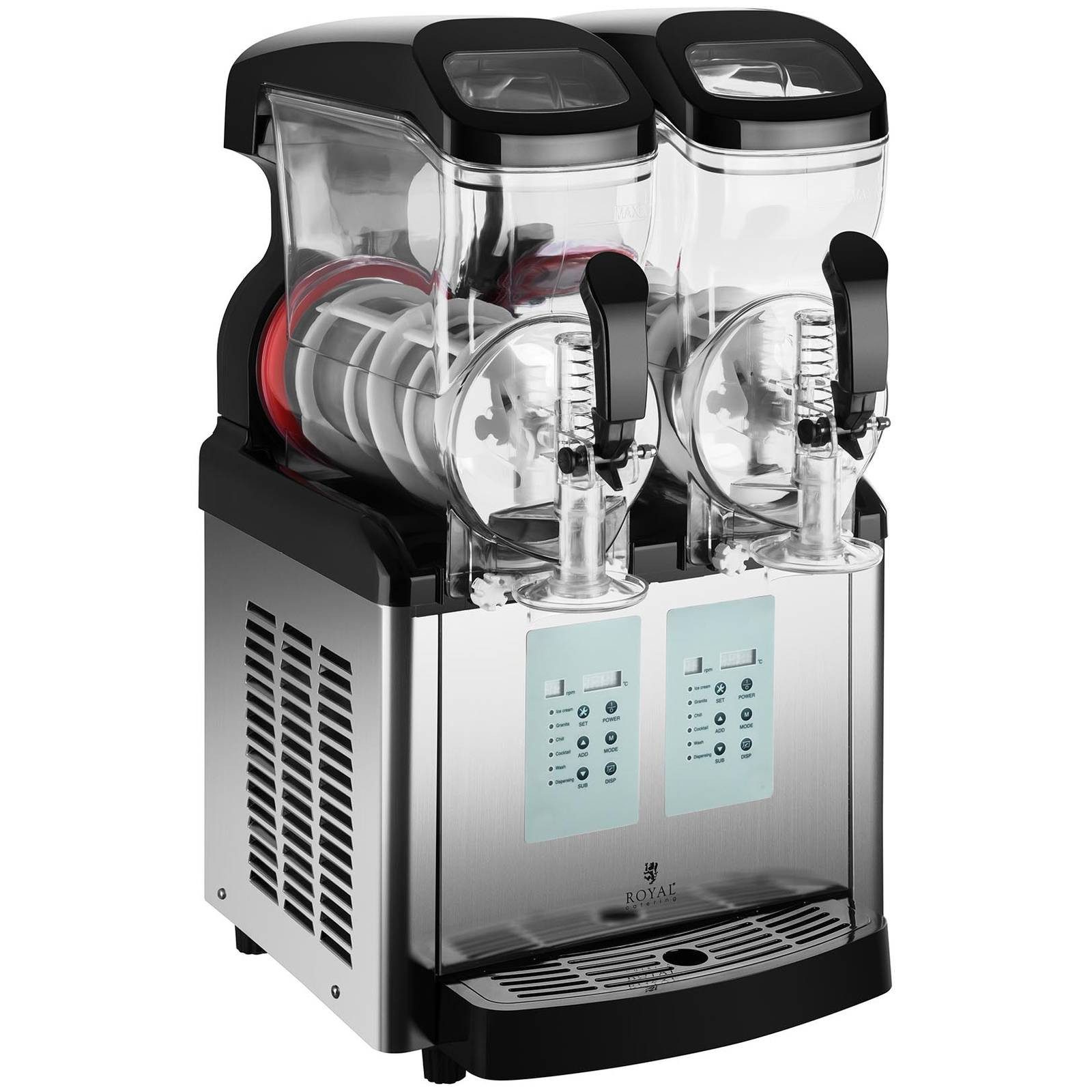 Royal Catering Slush-Eismaschine Slush-Maschine - 2 x 6 Liter - -20 °C - Ice-Cream-Funktion, 450 W