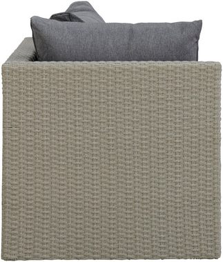 KONIFERA Gartenlounge-Set Dallas, (Set, 13-tlg., 2xSessel, 2xHocker, 1xTisch 70x40x51cm,inkl. Auflagen,Stahl/Polyratten), Balkonset, Loungeset, verschiedene Stellmöglichkeiten