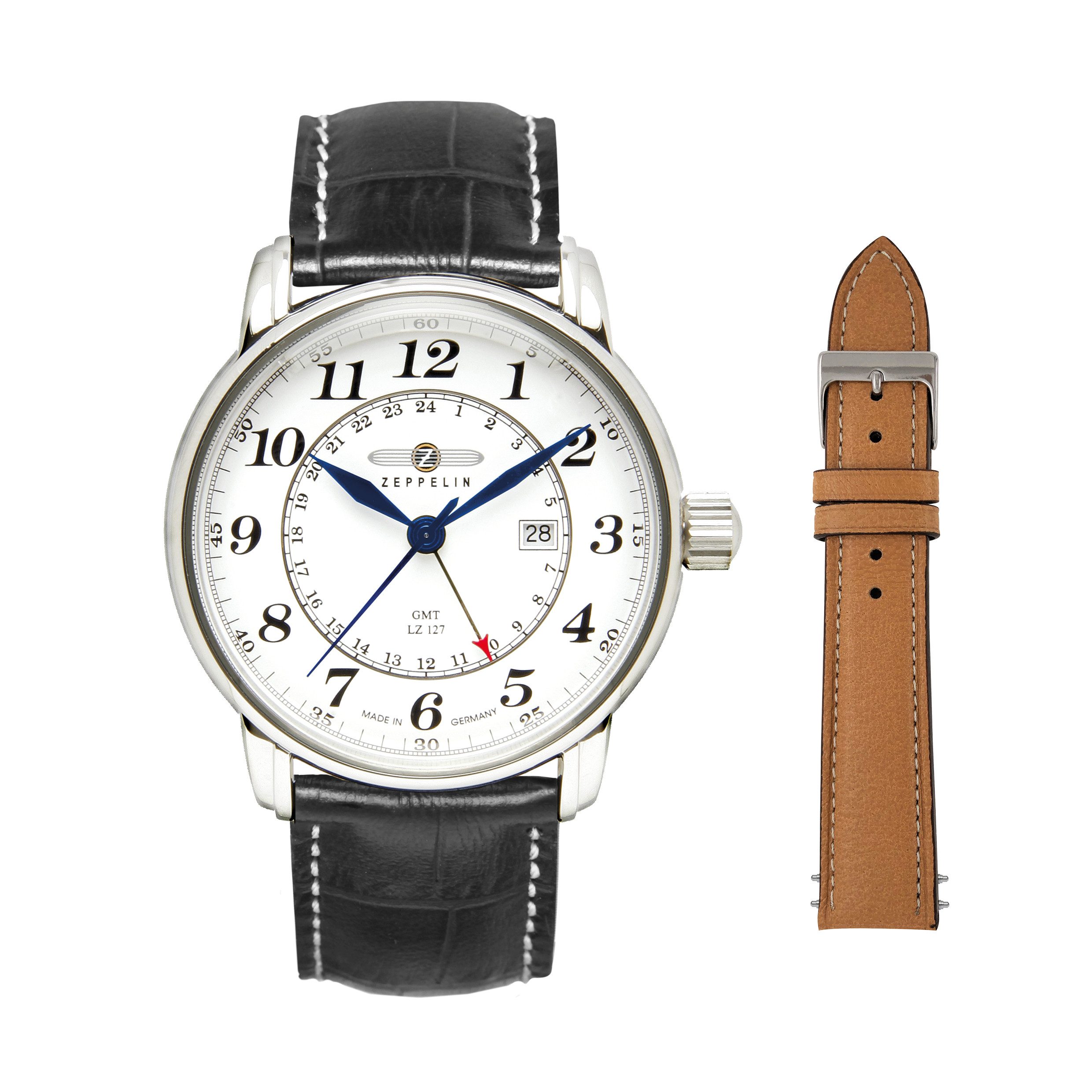 ZEPPELIN Quarzuhr LZ 127 Graf Zeppelin 7642-1_SET, (Set, 2-tlg., mit Wechselarmband), Armbanduhr, Herrenuhr, Made in Germany, Ideal auch als Geschenk