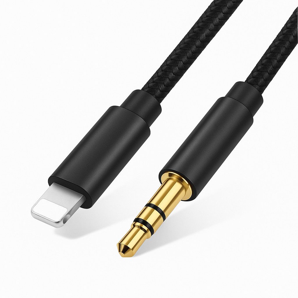 Alpha Electronics Iphone auf Aux Audio- & Video-Kabel, 3,5-mm-Klinke, Lightning (100 cm), für iPhone, iPad 6 7 8 11 12 13 14 Pro Max Plus