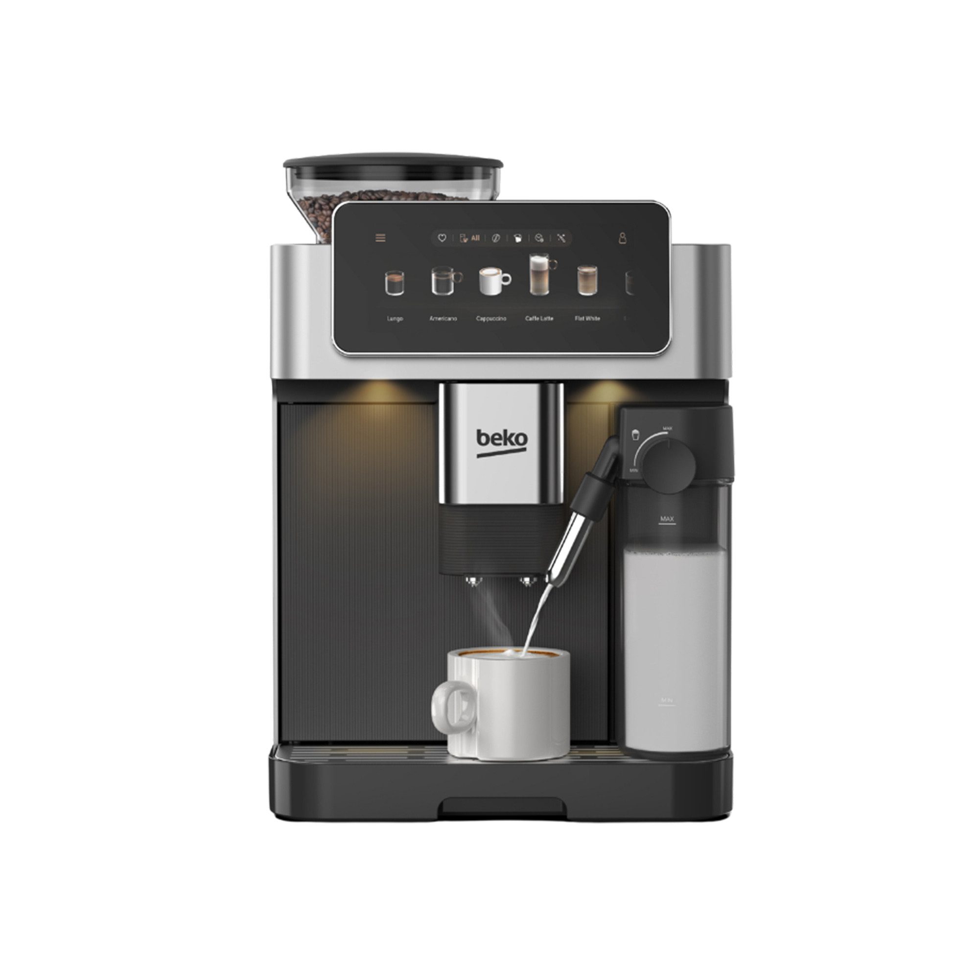 BEKO Kaffeevollautomat CEG 8564 X, Einstellbares Mahlwerk, 5 personalisierbare Profileinstellungen