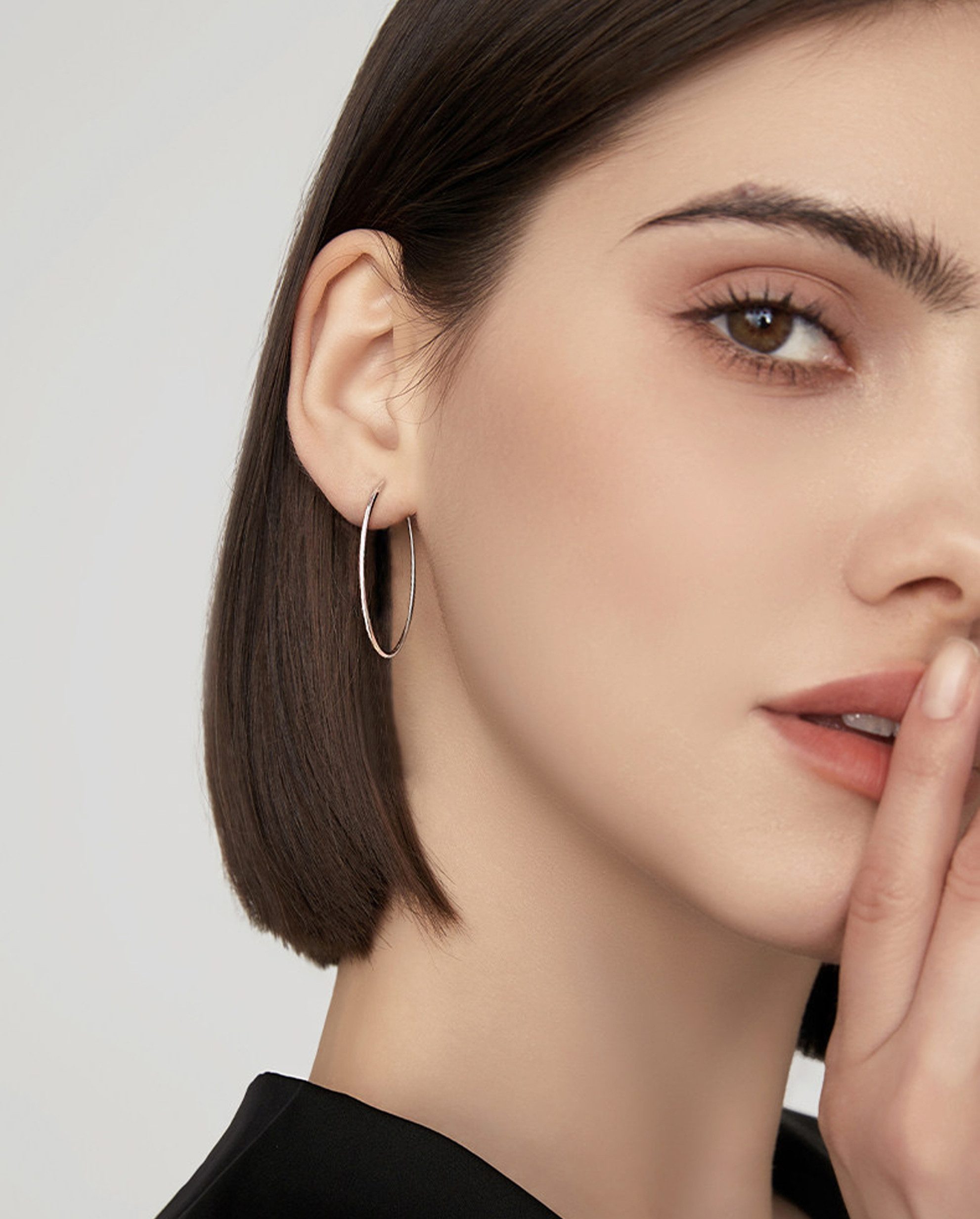 GOLDEN Paar Creolen 14K Gold Creolen, große minimalistische 925 Silber Creo günstig online kaufen