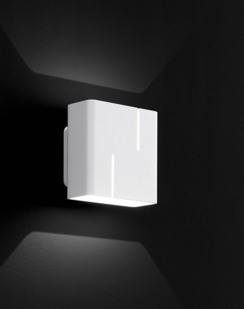 WOFI LED Wandleuchte, LED verbaut, Licht Warmweiß, weiß Diele LED-Leuchtmittel Wand warmweiß fest Leuchte VITO Wohnzimmer Wofi