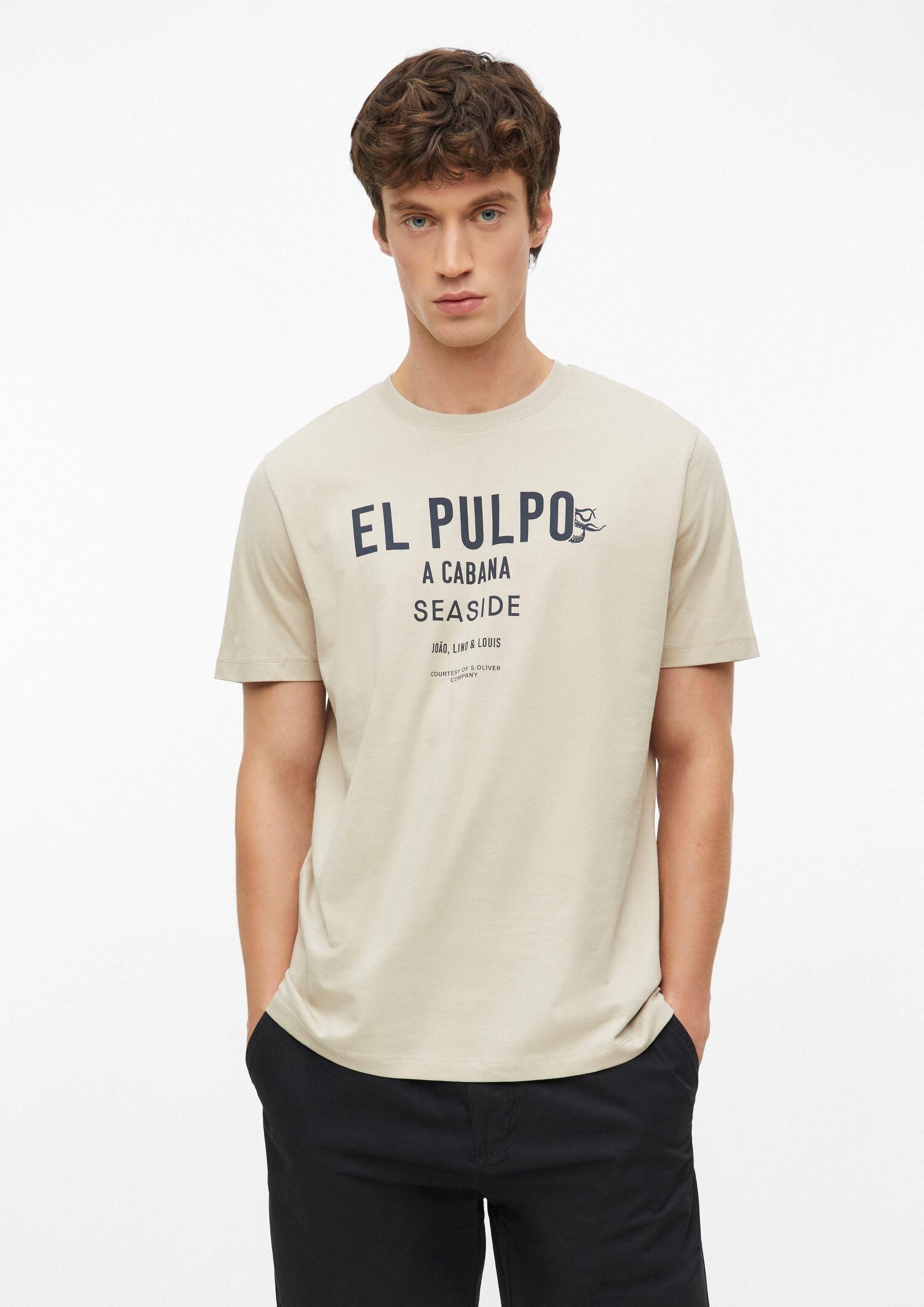 s.Oliver Kurzarmshirt T-Shirt Baumwoll-T-Shirt mit Frontprint