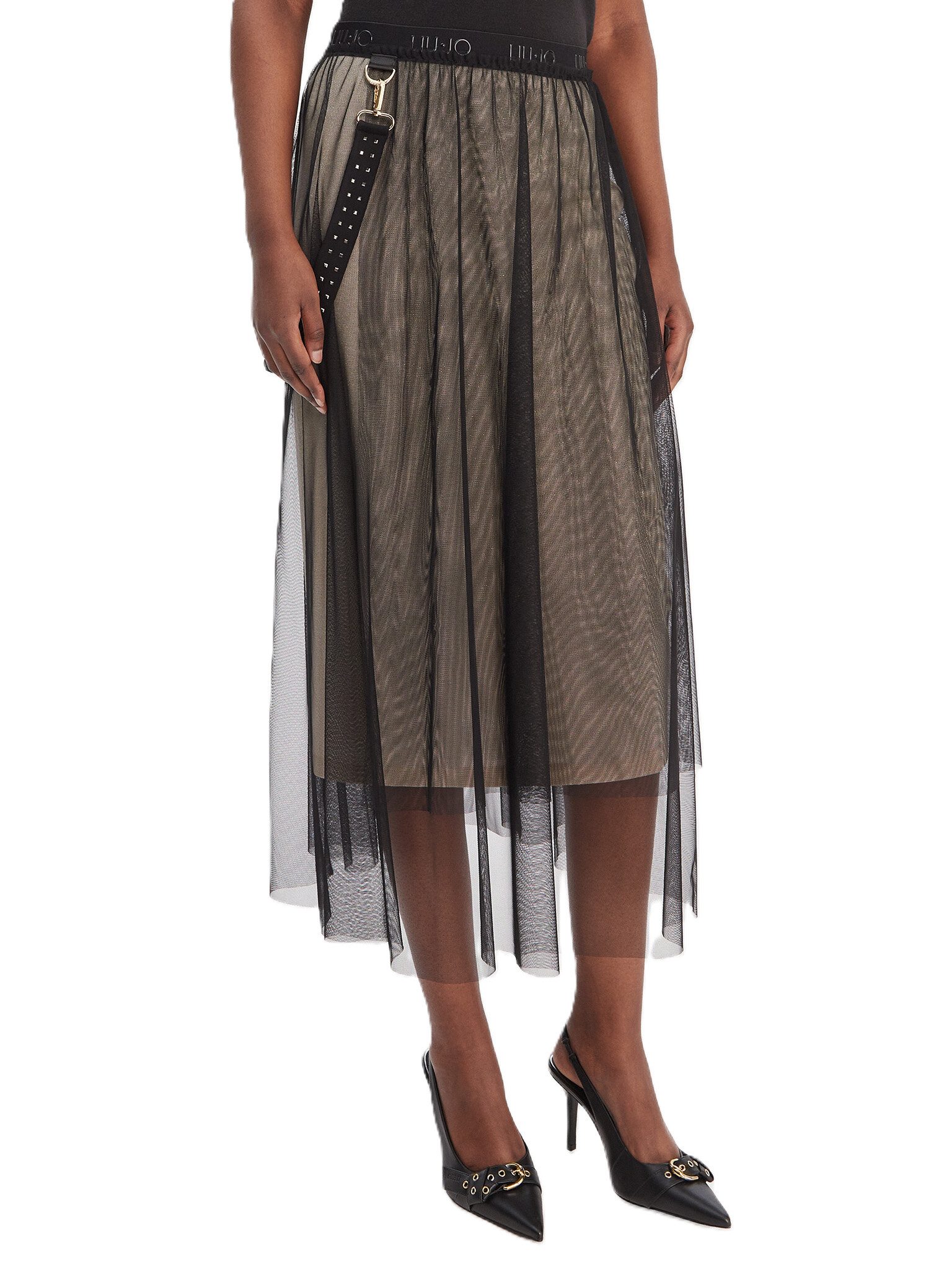 Liu Jo Midirock - Damen Tüllrock - mit Gummibund - transparenter Midirock - eleganter