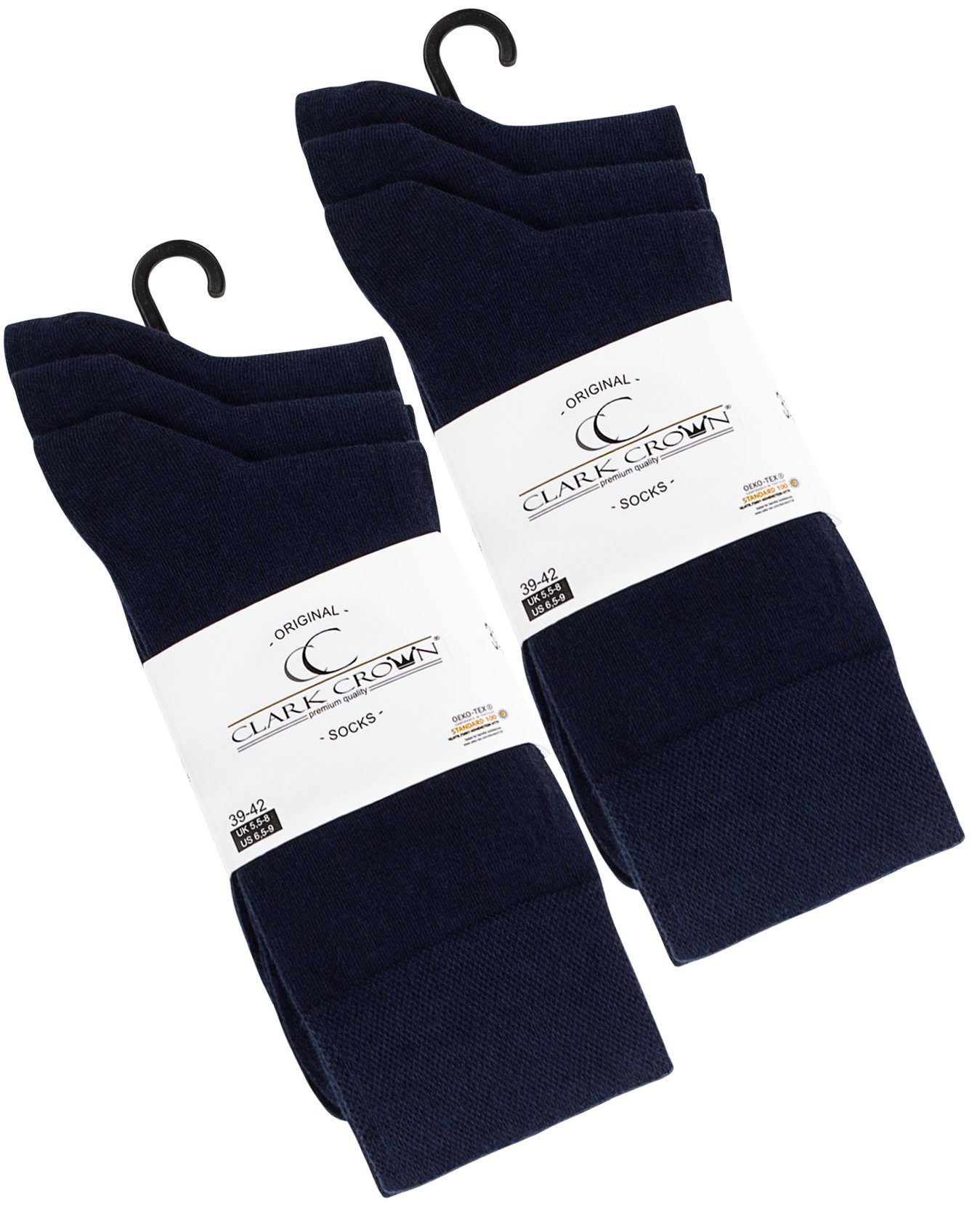 Crown® in Clark Marineblau Socken Baumwollqualität angenehmer (6-Paar)