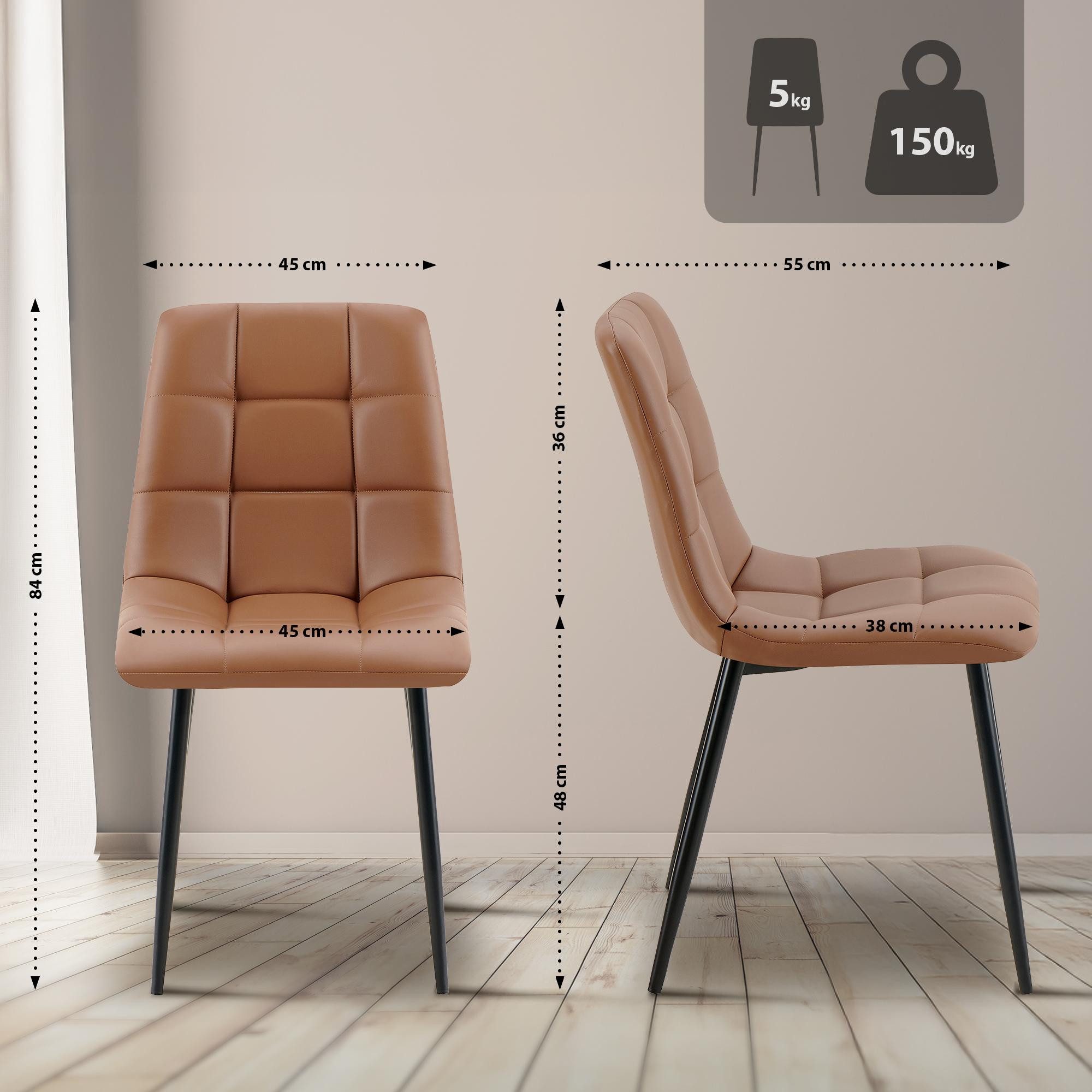 CLP Esszimmerstuhl Antibes, Polsterung mit Kunstleder-Bezug, Metallgestell günstig online kaufen