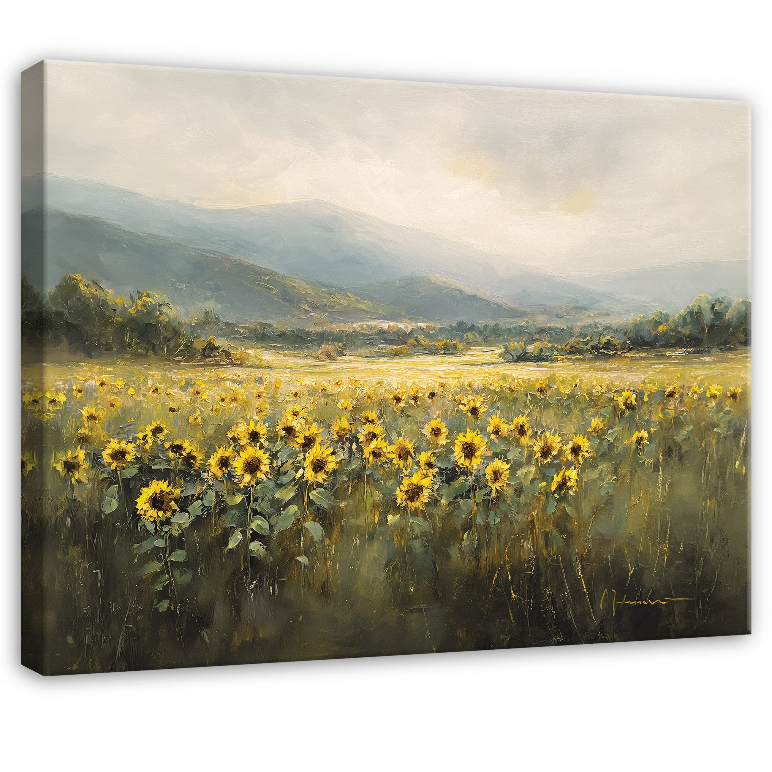 Wallarena Leinwandbild Sonnenblume Feld Natur Modern günstig online kaufen