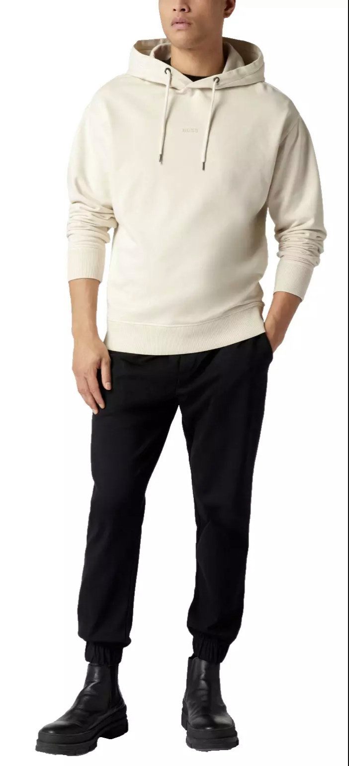 BOSS Kapuzensweatshirt Herren Wefade Hoody Kapuze mit Kordelzug, dezentes Logo-Detail, gerippte Bündchen