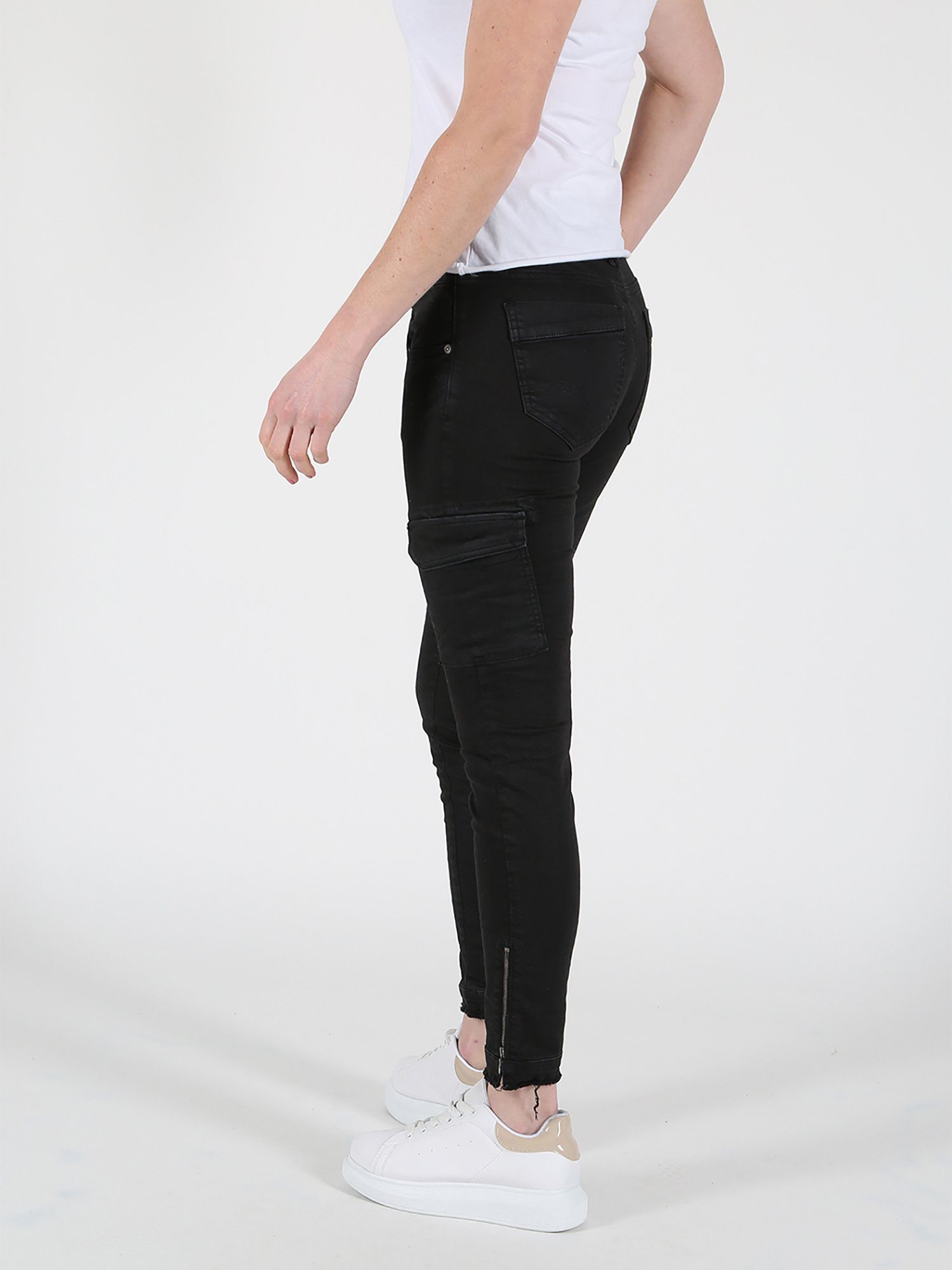 Black Denim mit Cargojeans of Miracle Knopfleiste