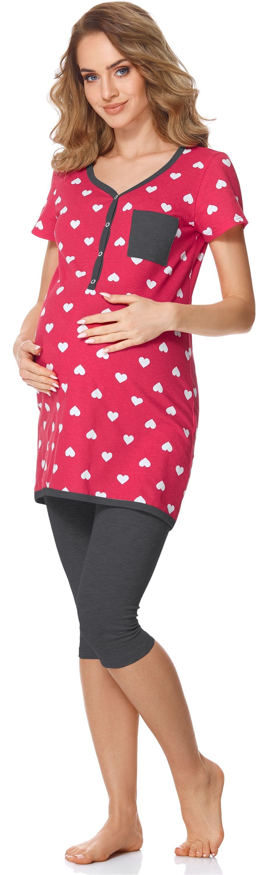 Umstandspyjama Damen Umstands Pyjama mit Stillfunktion BLV50-126