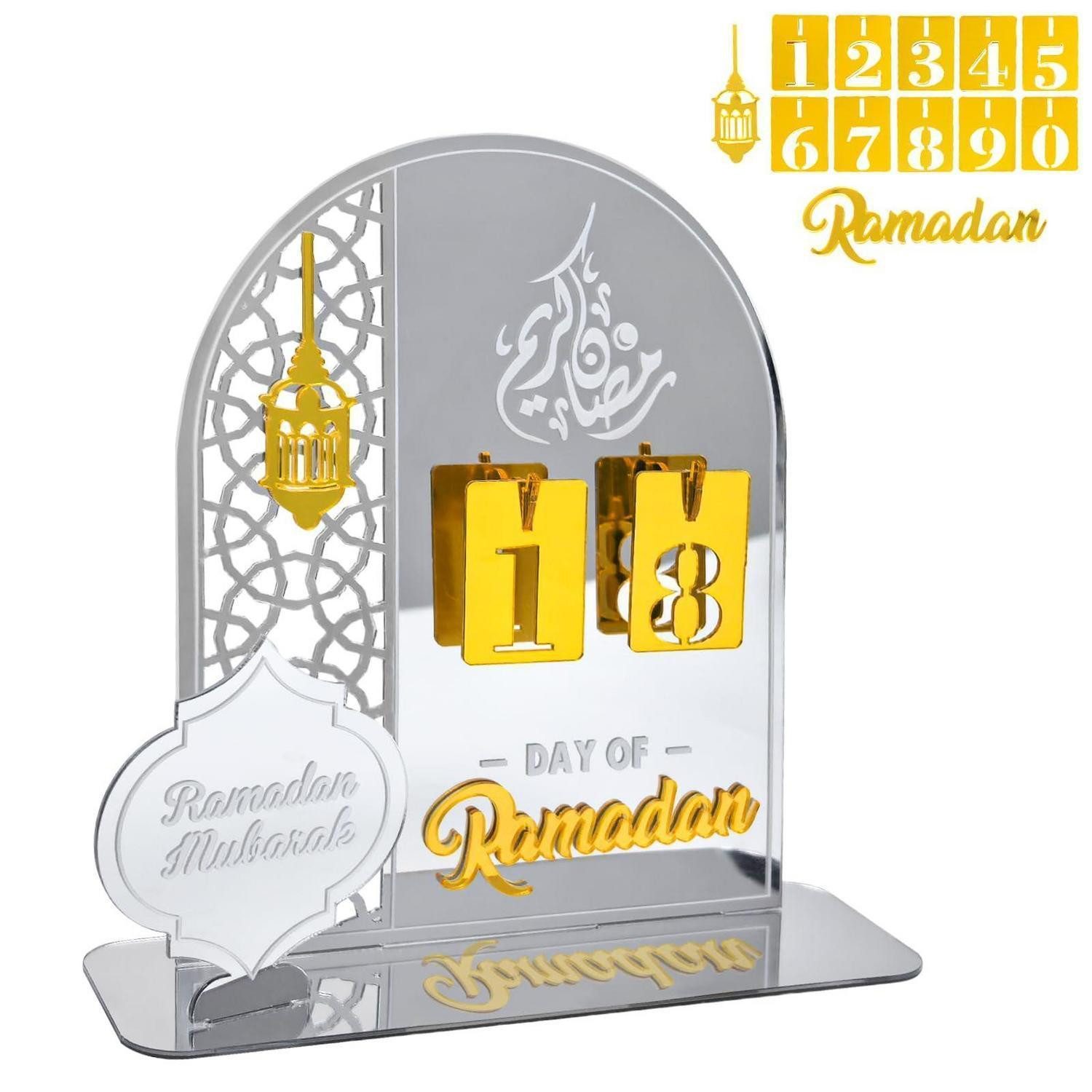 LuxusKollektion DIY-Adventskalender Ramadan Kalender Acryl Countdown Silber