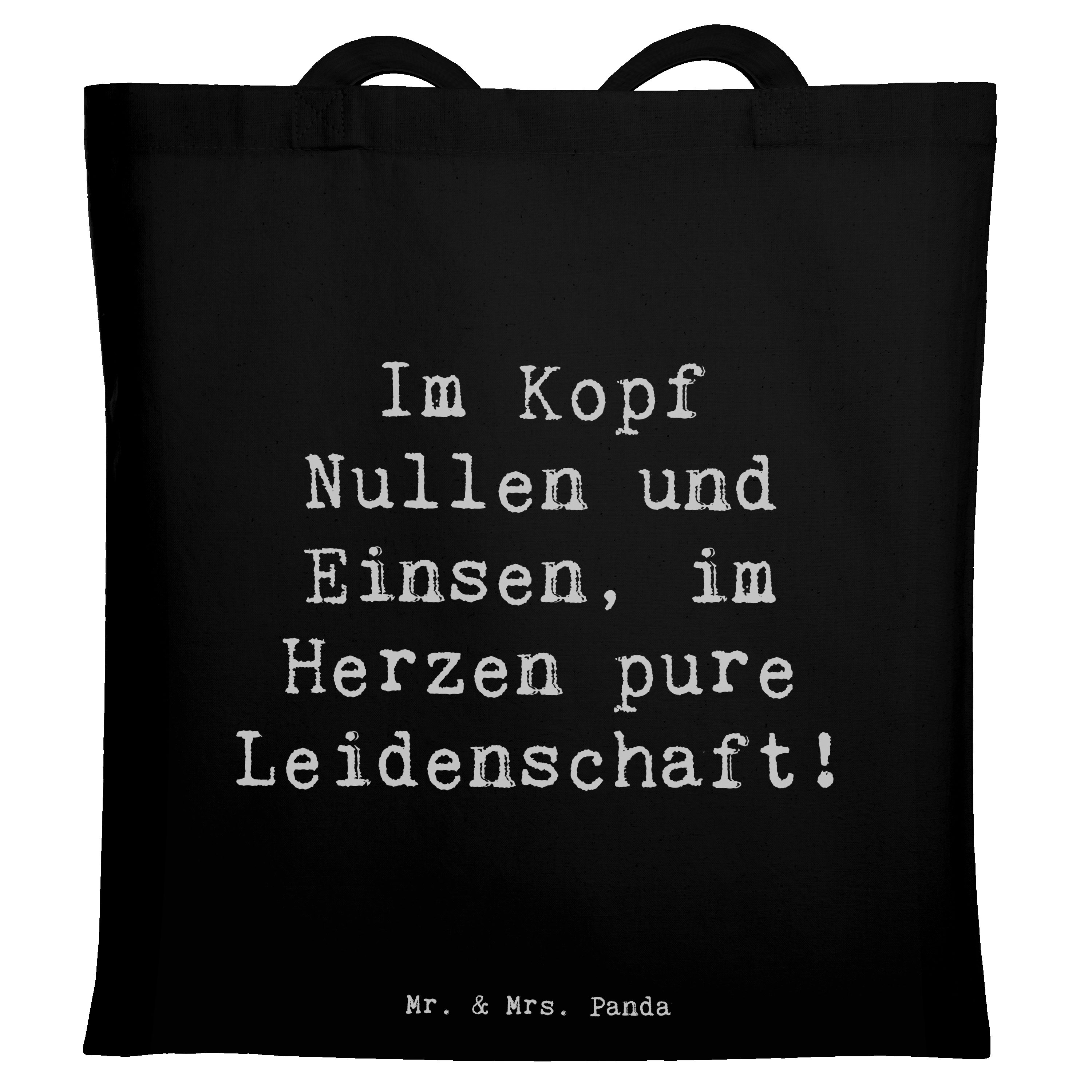 Tragetasche Im Kopf Nullen und Einsen, im Herzen pure Leidenschaft! - Schwarz - G