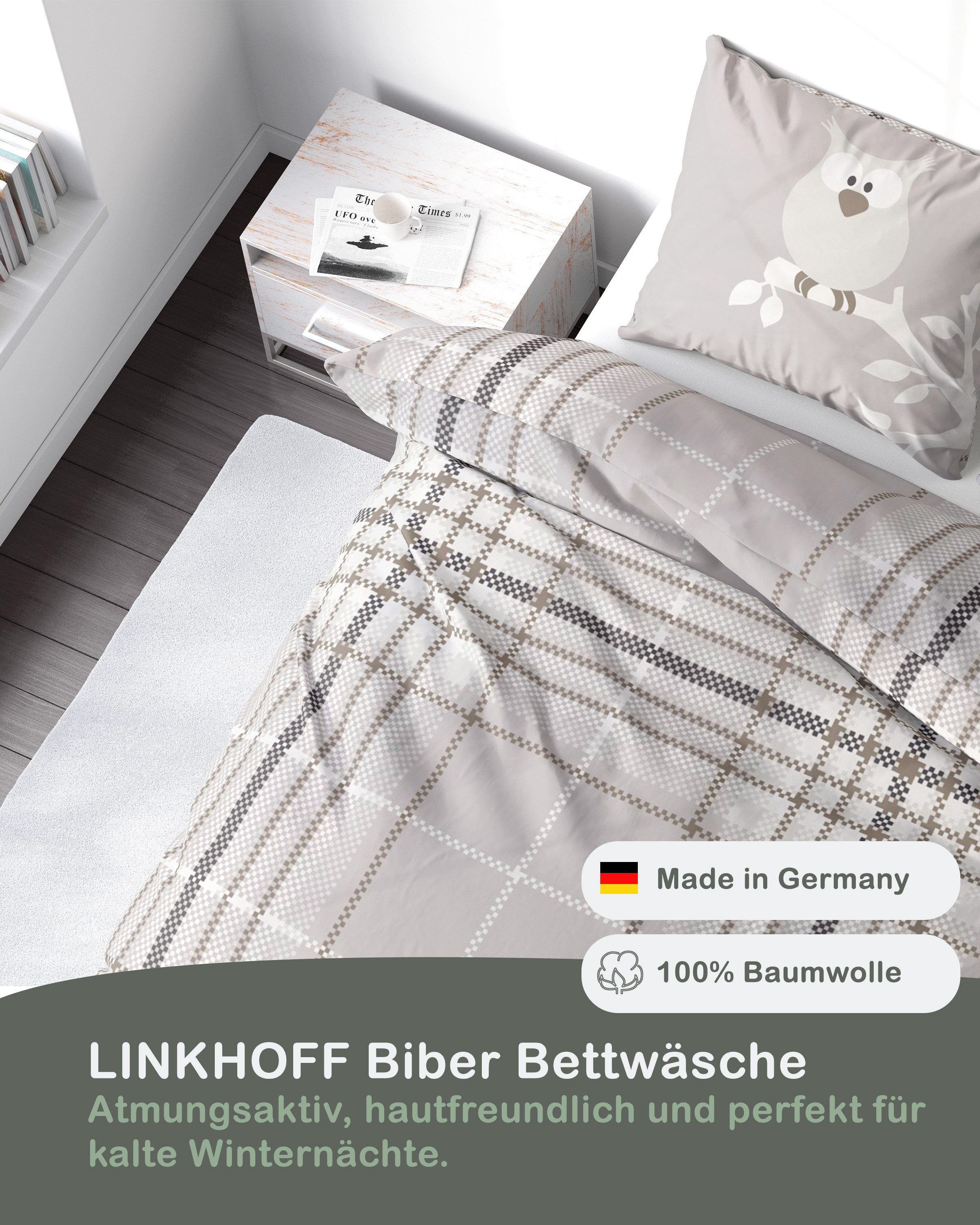 LINKHOFF Bettwäsche Bettwäsche 135x200 cm kariert günstig online kaufen