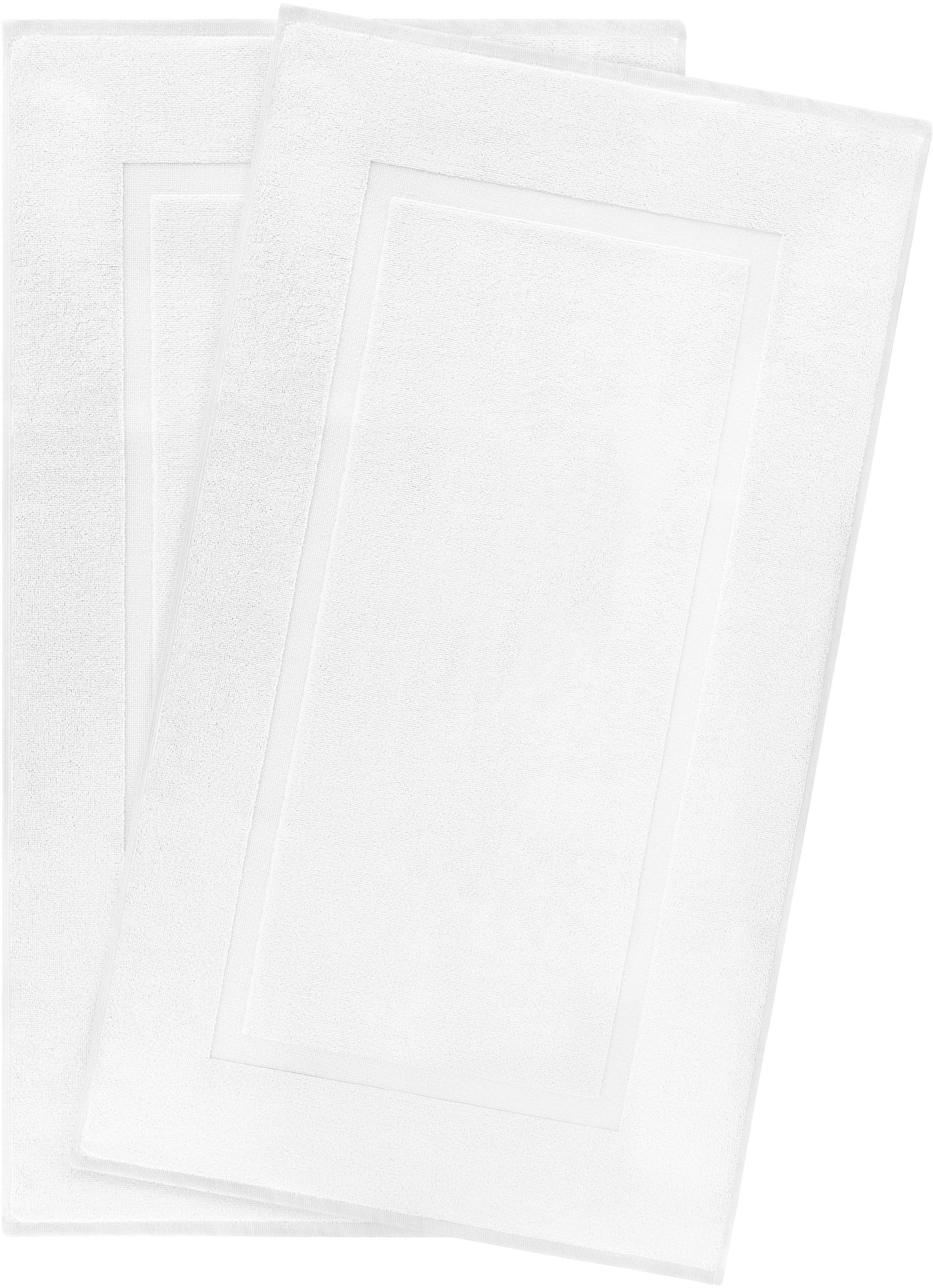 HAMMETEX Badematte Hotelmatte, Duschvorleger, Höhe 5 mm, rutschhemmend beschichtet, beidseitig nutzbar, Baumwolle, rechteckig, 2-teiliges Set, einfarbig, 100% Baumwolle
