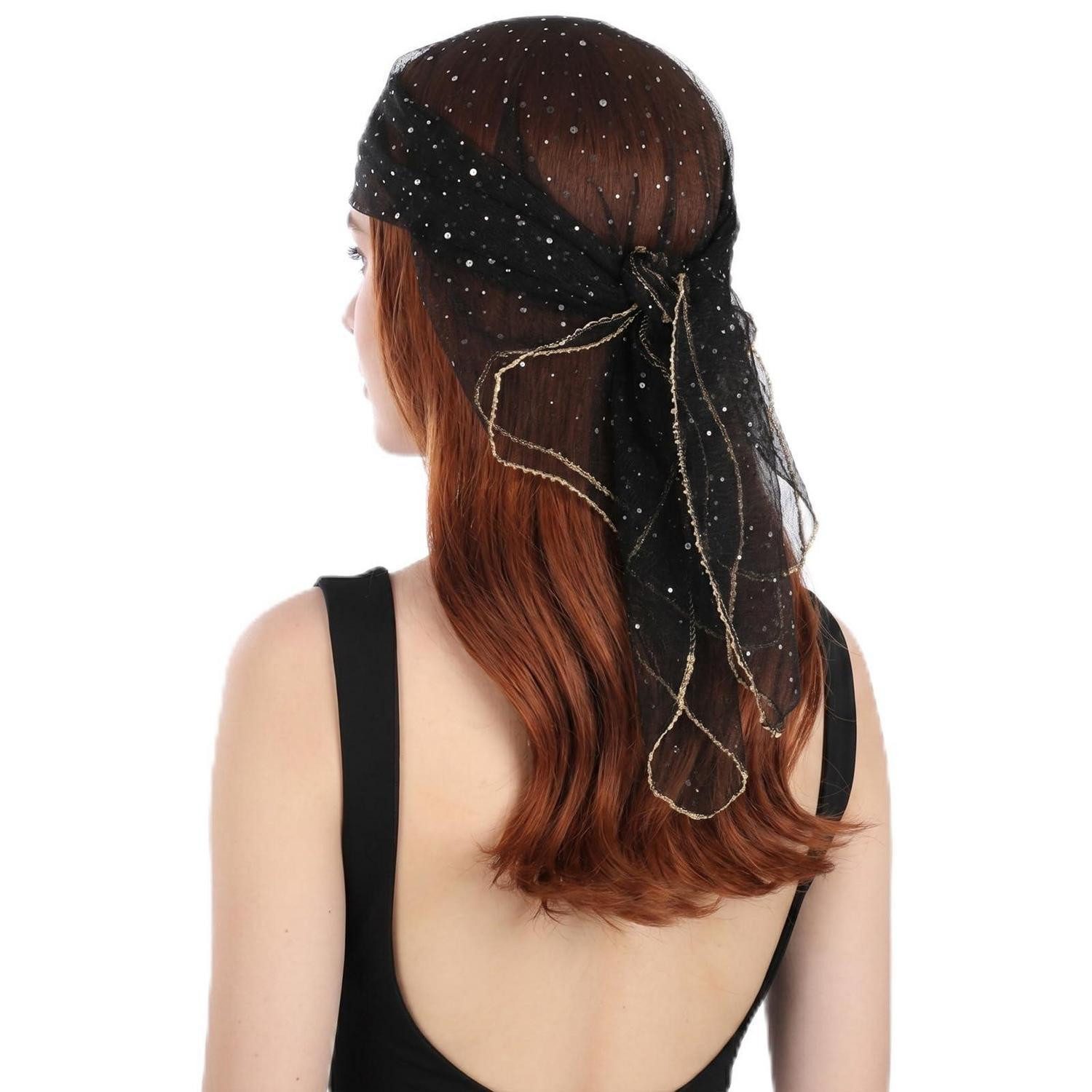 LuxusKollektion Kopftuch Kopftuch Damen Glitzer Strass Bandana, (1-St)