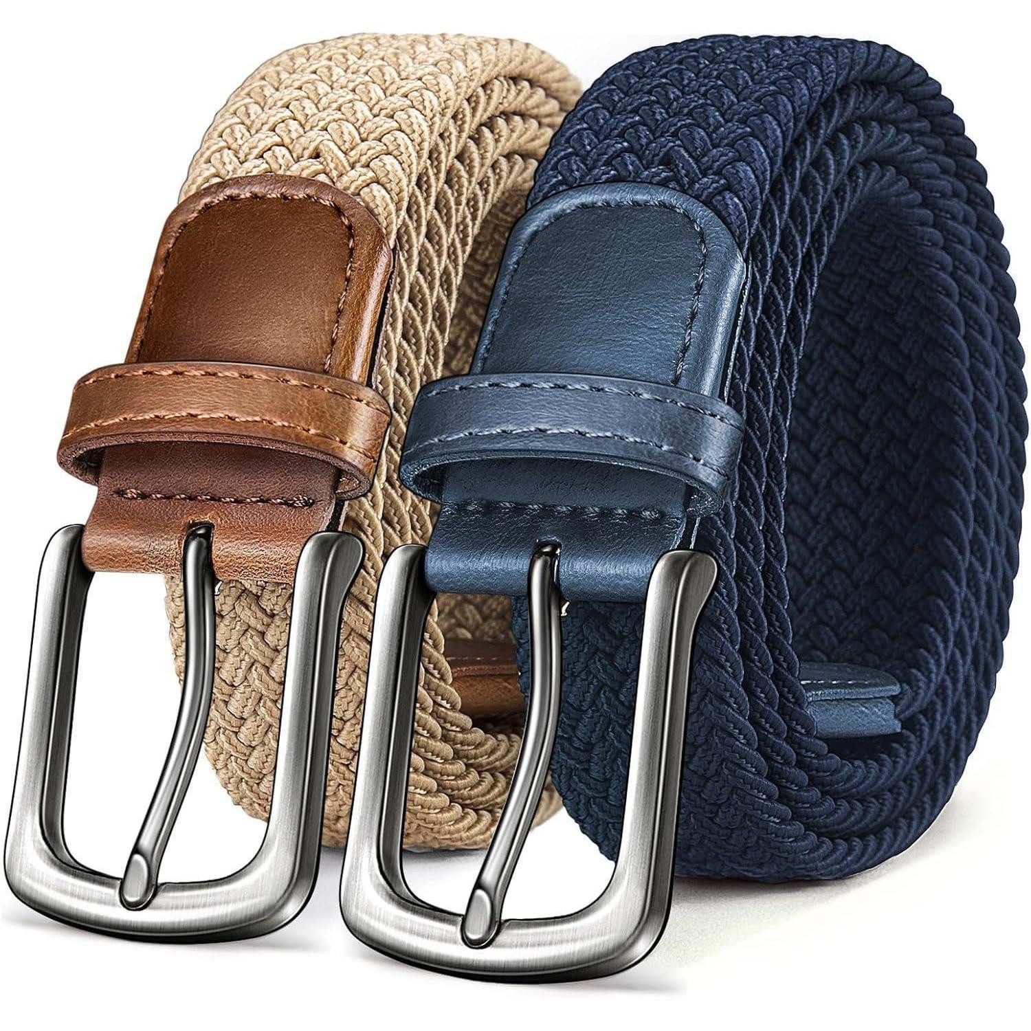 LuxusKollektion Flechtgürtel Gürtel Herren 2er Flecht-Stretch