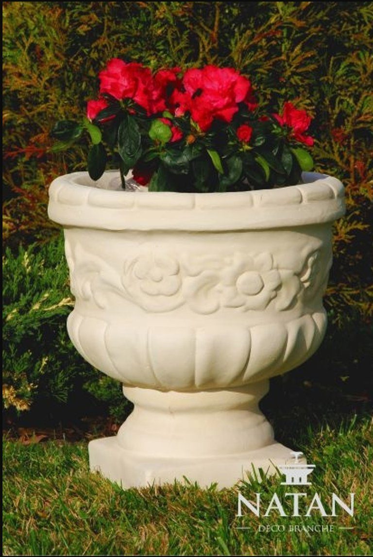 JVmoebel Skulptur Blumenkorb Blumen Vase Gefäss Garten Terrasse Figuren Kasten