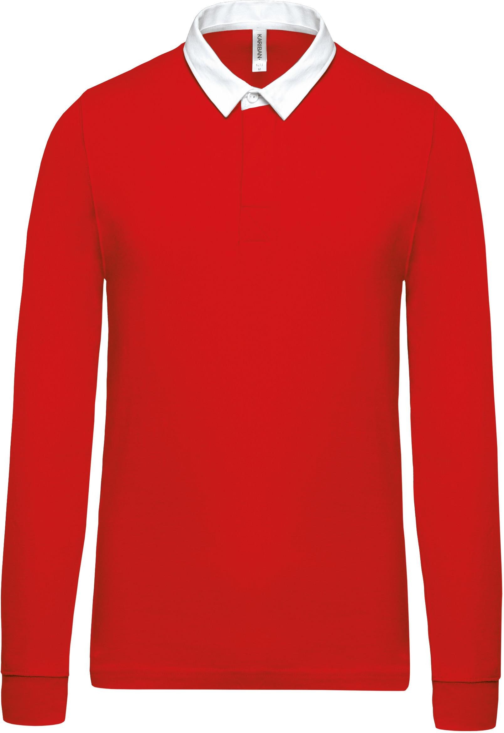 Kariban Langarm-Poloshirt Herren Rugby-Polohemd
