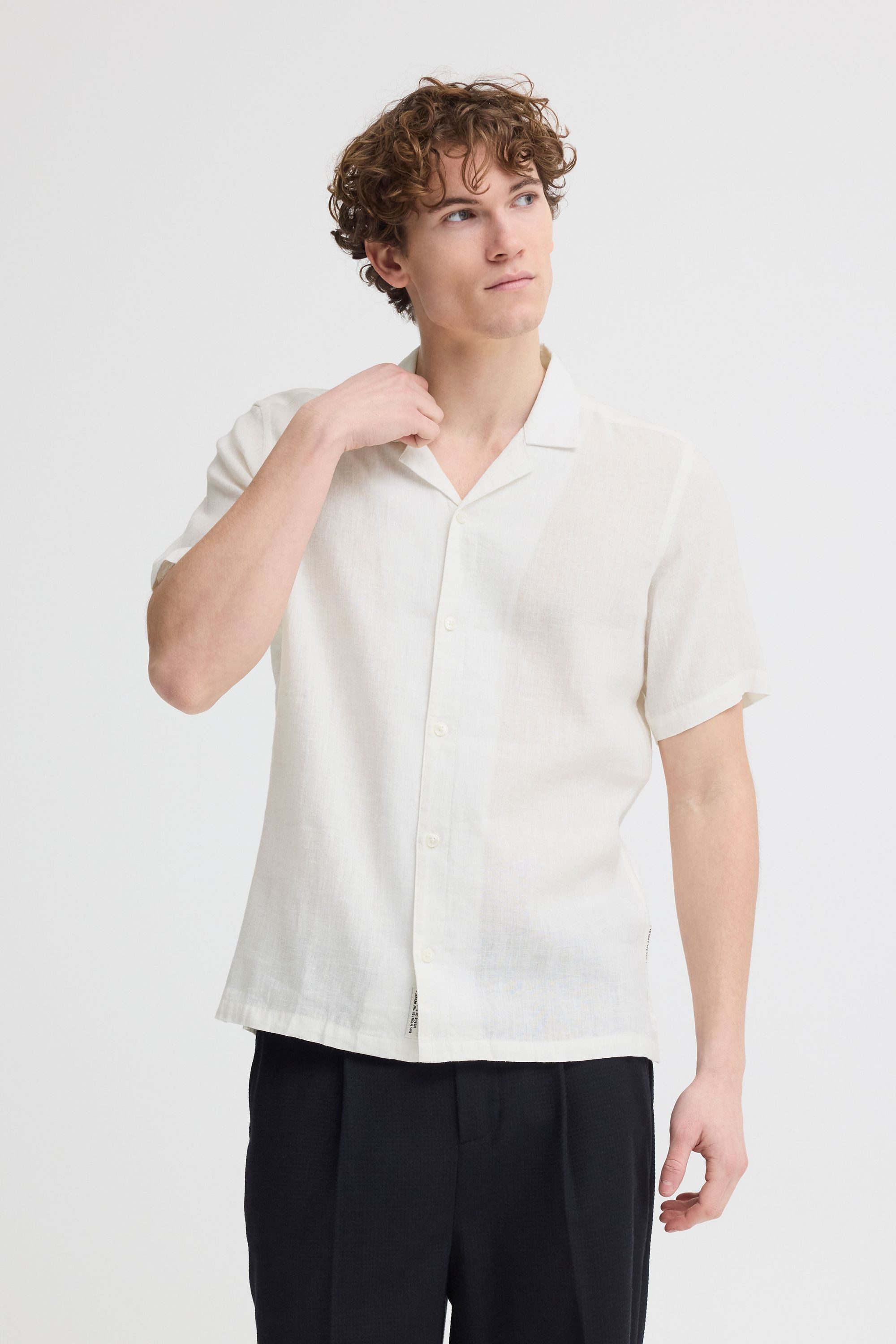 Casual Friday Leinenhemd CFSauby Leinen-Mix-Hemd mit Cuba-Kragen