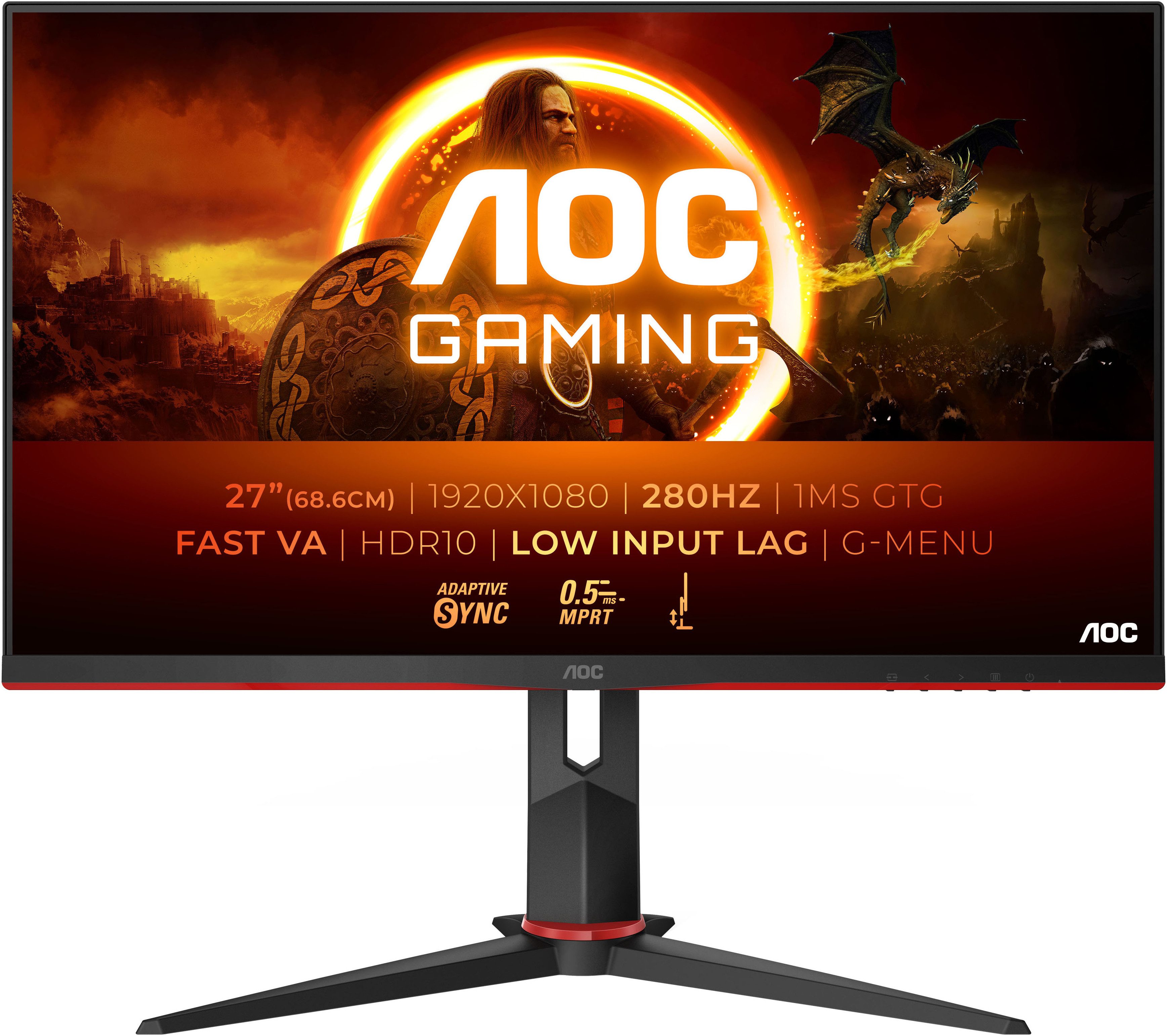 AOC 27G2ZN3/BK Gaming-LED-Monitor (69 cm/27 ", 1920 x 1080 px, Full HD, 280 Hz, Fast VA)