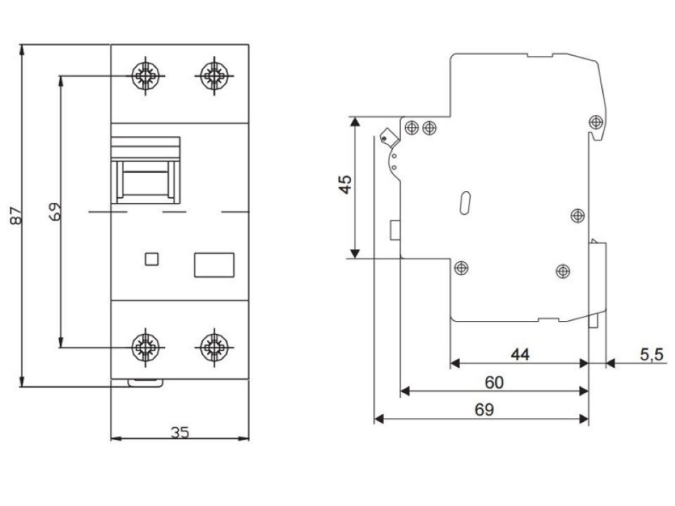 SEZ Schalter SEZ FI/LS B 16A 30mA 2p 10kA RCBO VDE FI/LS-Schalter (1-St)