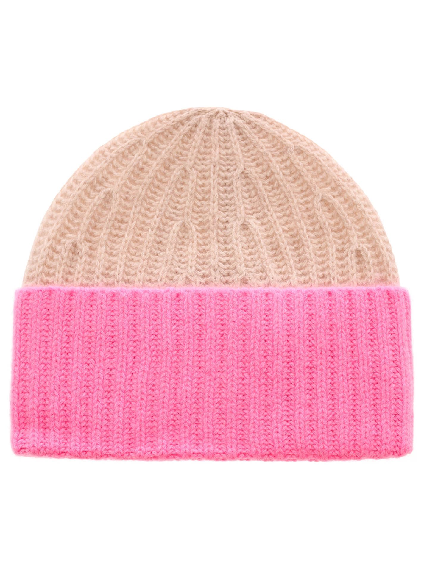 Zwillingsherz Strickmütze 100% Kaschmir Grobstrick Mütze "Zweifarbig" günstig online kaufen