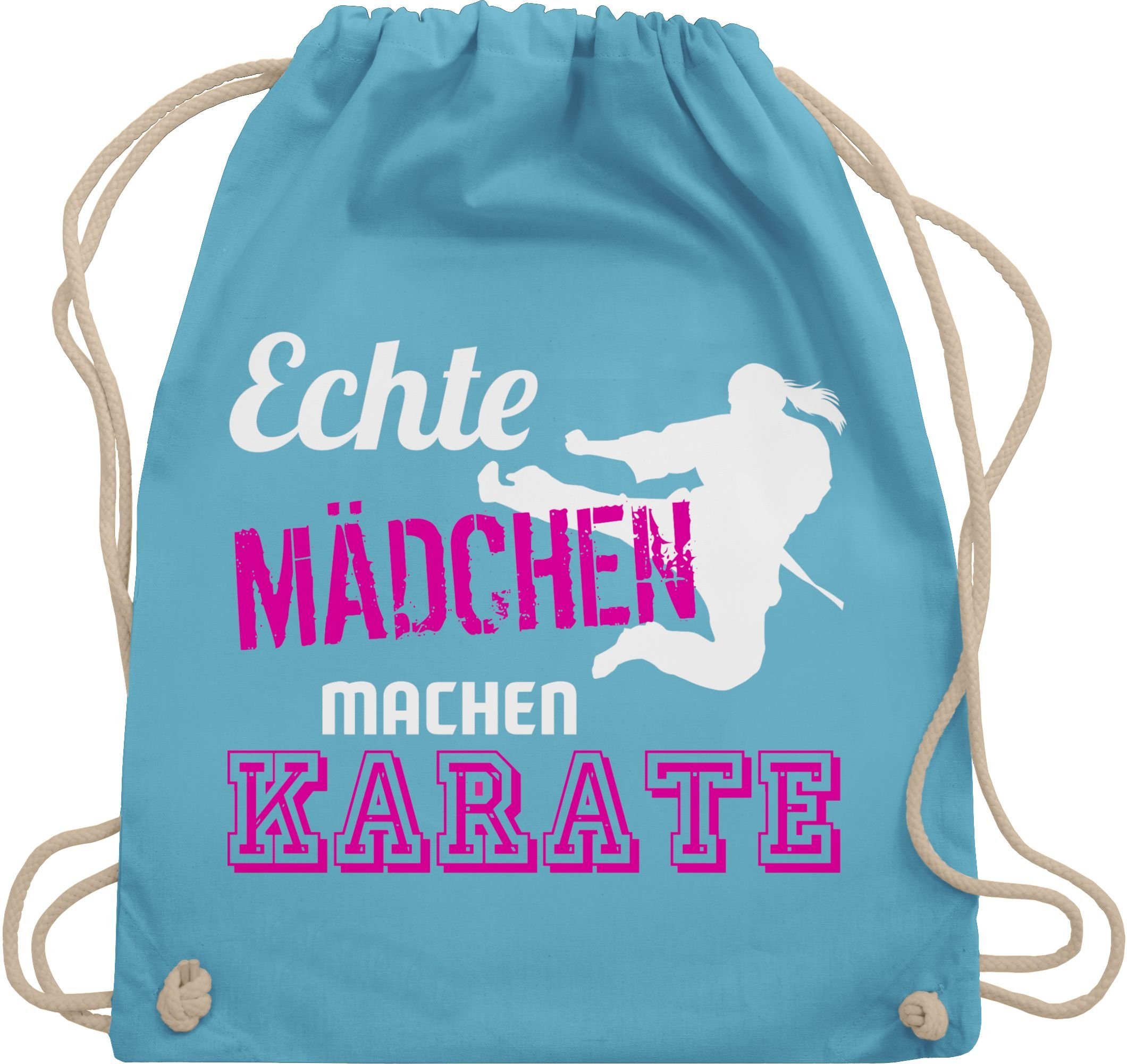 Shirtracer Turnbeutel Echte Mädchen machen Karate, Kampfsport