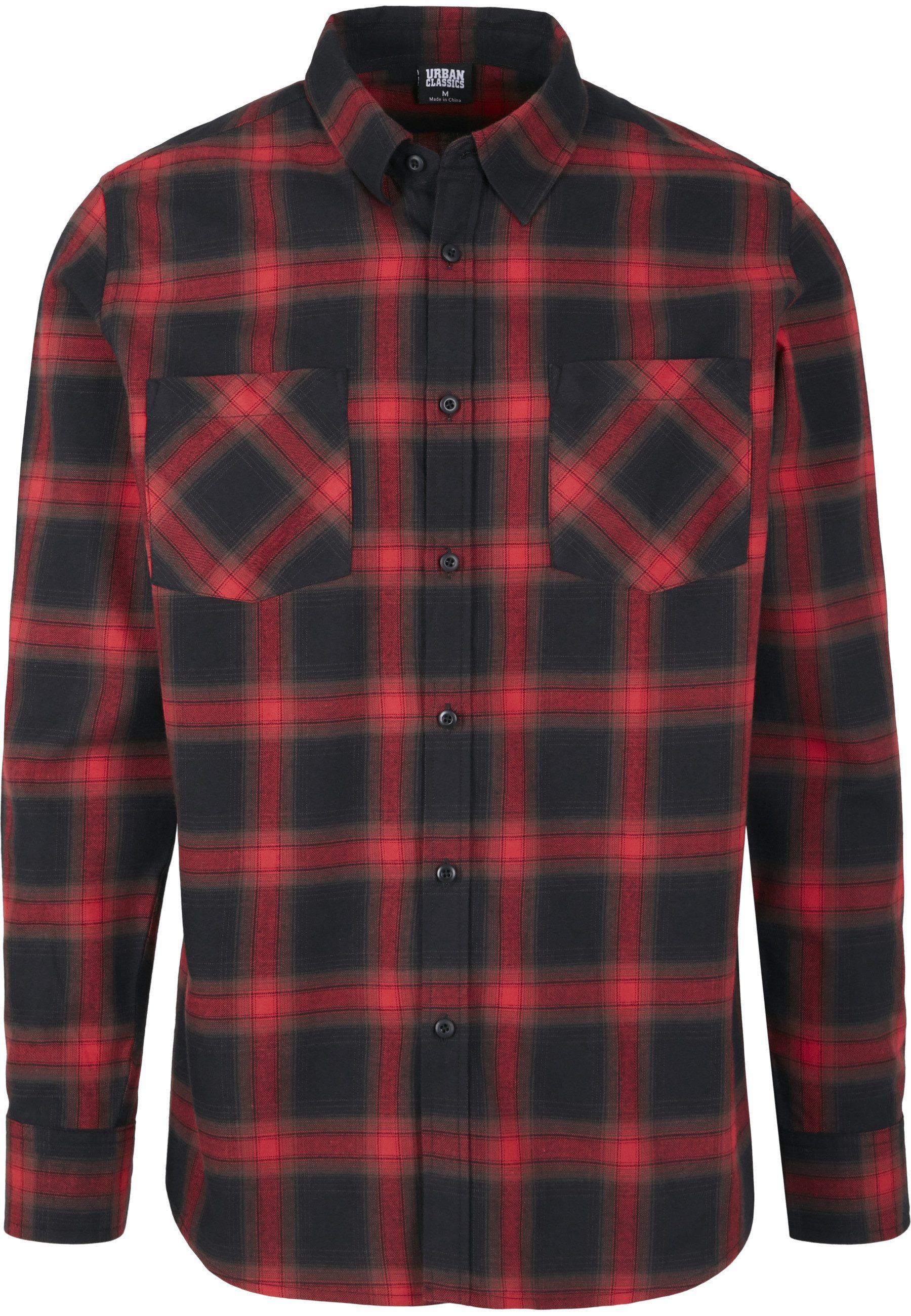 URBAN CLASSICS Langarmhemd Urban Classics Herren Checked Flanell Shirt 6 (1-tlg)